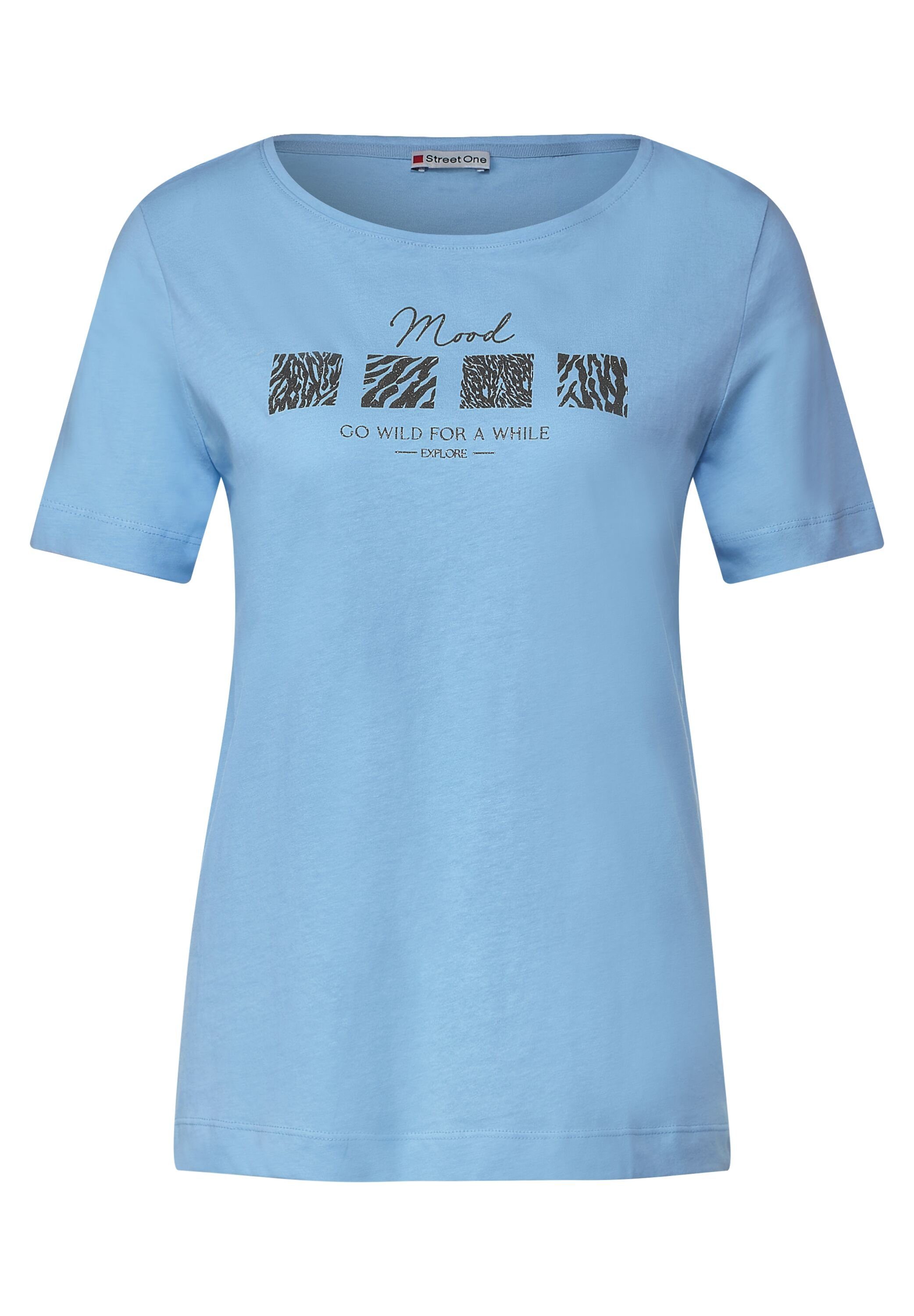 STREET light T-Shirt ONE aus reiner Baumwolle splash blue