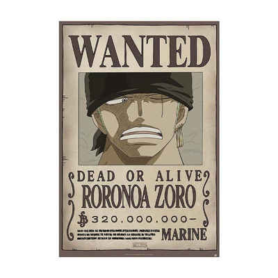 ABYstyle Poster One Piece Lorenor Zorro Anime Poster, Wanted Roronoa Zoro, 91 x 61, Zoro Wanted, Poster One Piece Wanted
