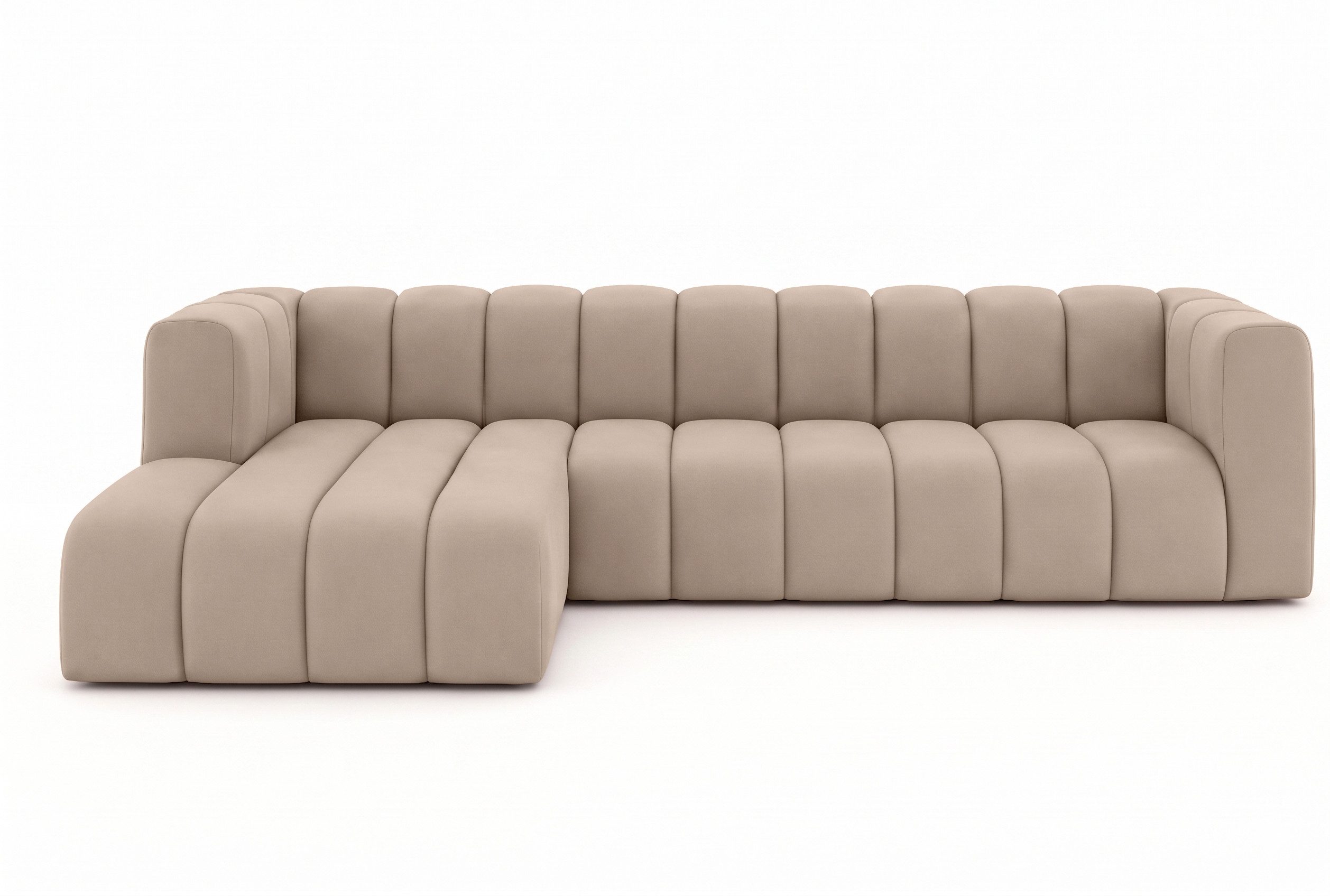 Kaiser Möbel Ecksofa Moderne aus Veloursstoff Salvador Grand L 318 cm, Ecksofa, modulare Bauweise, tiefe Sitzflächen, Samt Salvador, Soft-Cube-Design – Bild 2 von 5