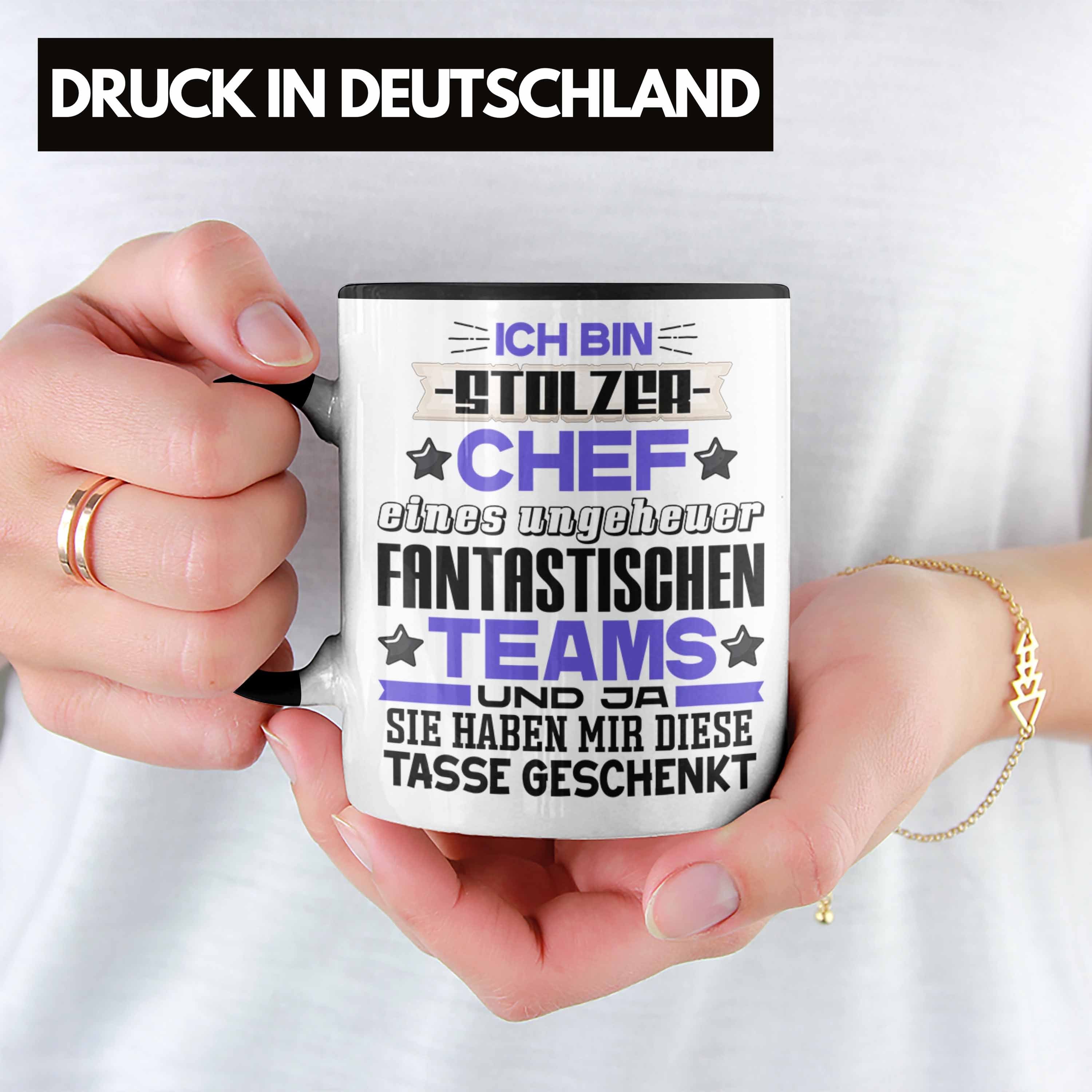 Stolzer Schwarz Chef Chef Ge Bester Ich Geschenk Bin Fantastisches Team Trendation Tasse Tasse