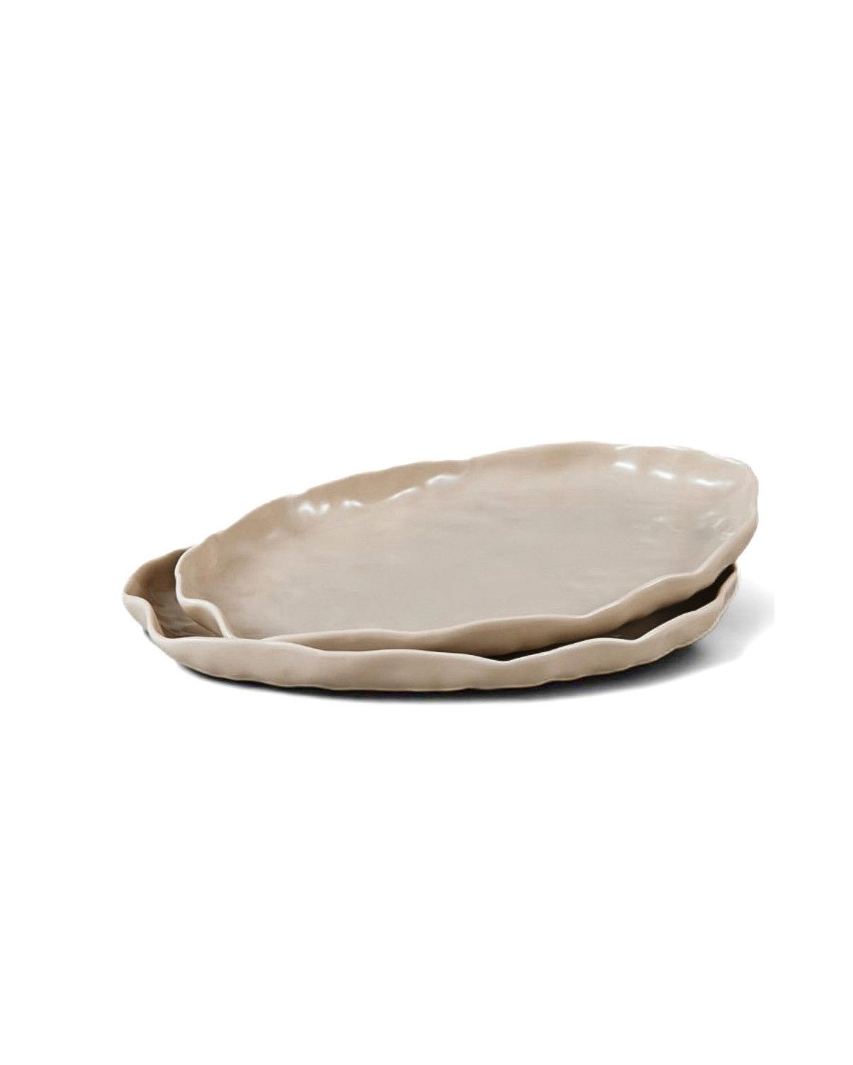 EKA Servierschale Angles Beige Servierschalen, Porzellan, (2-tlg)