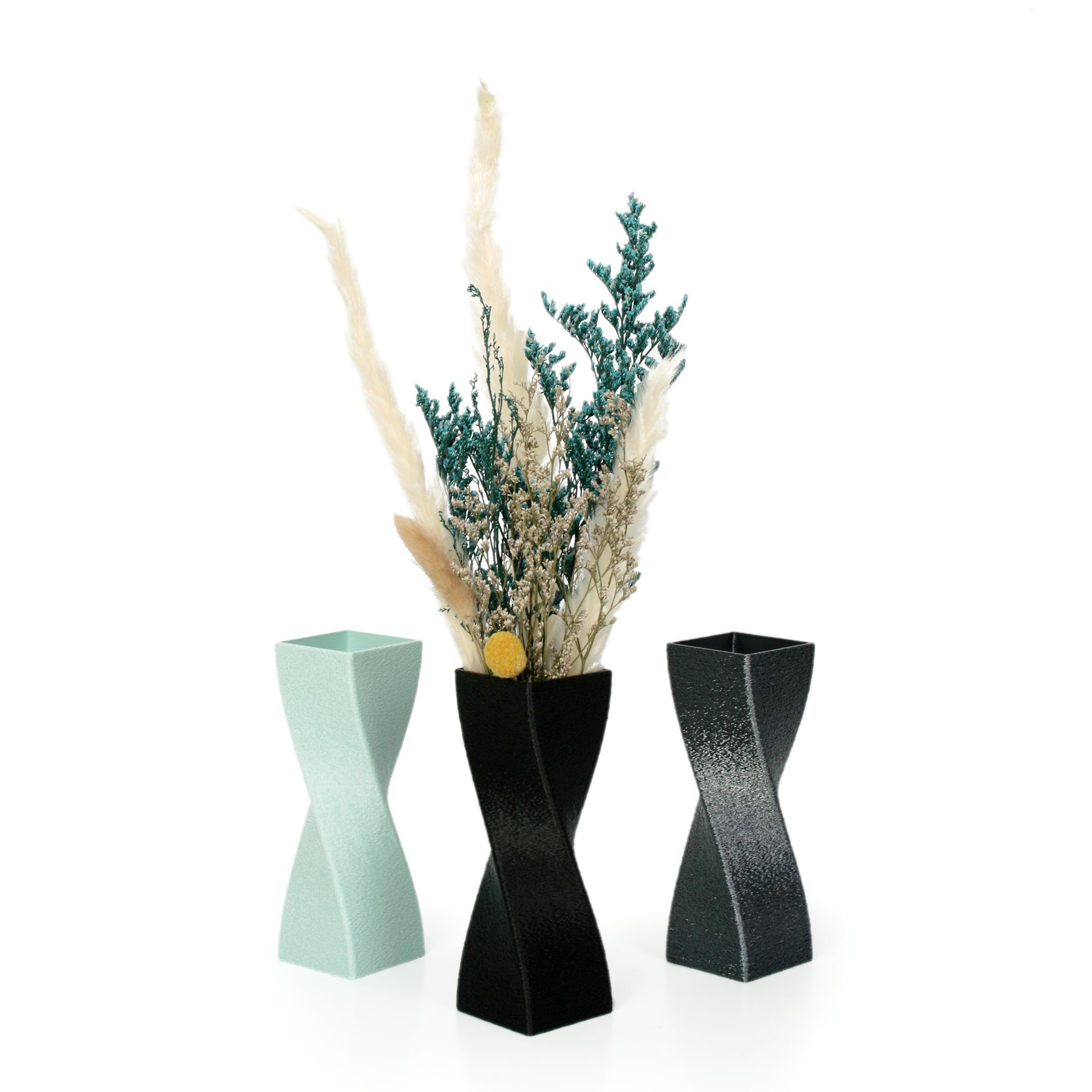 bruchsicher Bio-Kunststoff, – & Blumenvase nachwachsenden aus Old Feder Dekovase Designer Rohstoffen; aus Dekorative wasserdicht Silver Kreative Vase