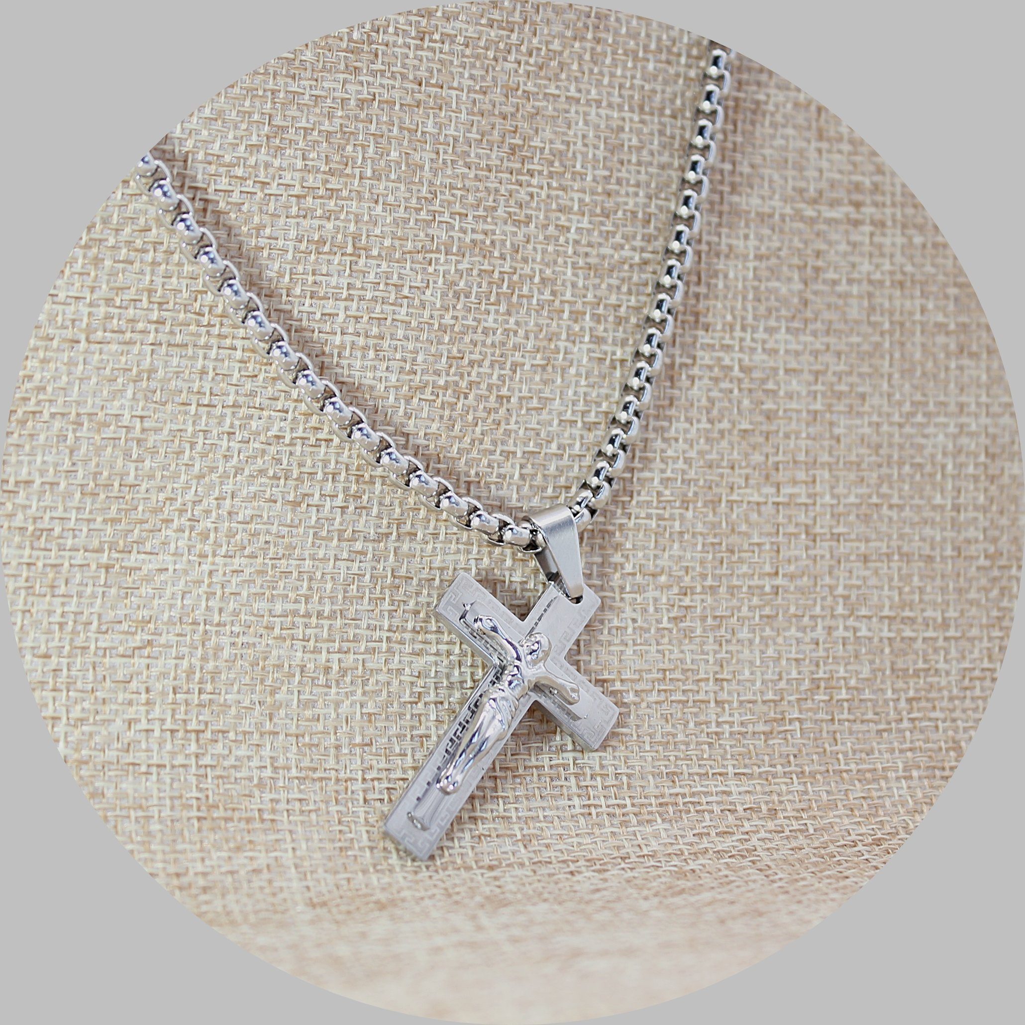 ELLAWIL Kreuzkette Edelstahlkette Kette mit Kreuz Anhänger Halskette Kreuzs günstig online kaufen