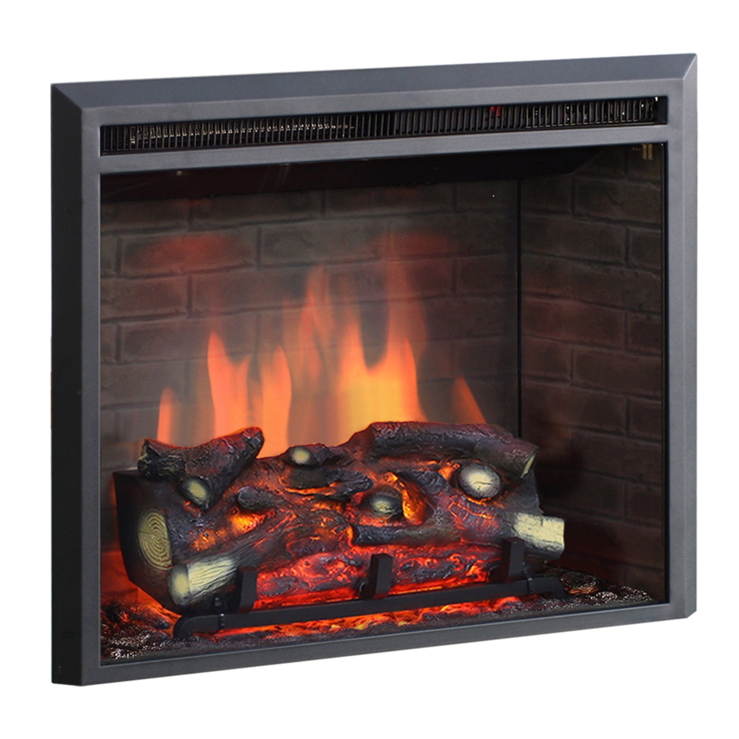 Balderia Elektrokamin Calida - Einbaukamin mit Heizung 2000W, Einbaukamin 3D-Flammeneffekt Knister-Sound 2000W