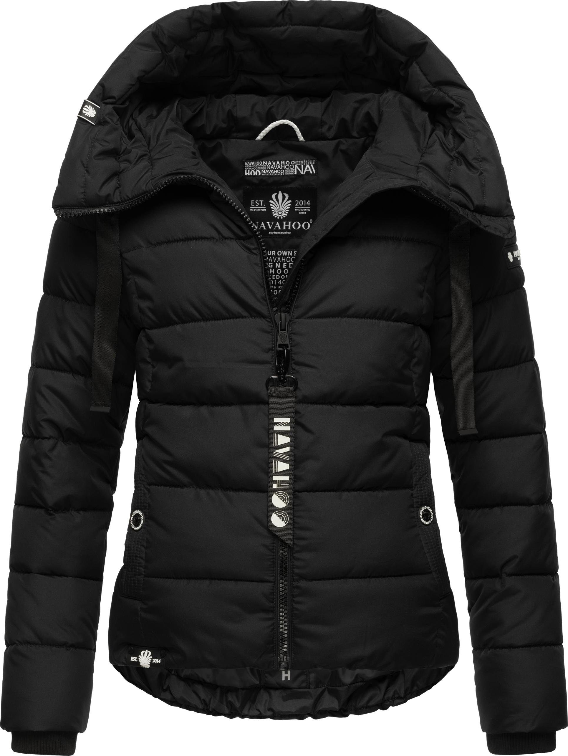 Navahoo Steppjacke Amayaa stylische Damen Winterjacke mit coolen Applikationen – Bild 4 von 5