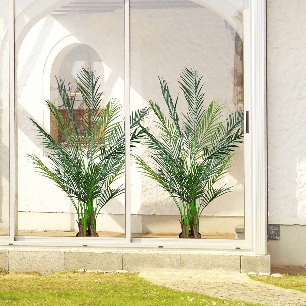 Palmenbaum Künstliche Kunstpflanze Pflanze 140 Palme Decovego, Arekapalme Decovego Kunstpflanze cm