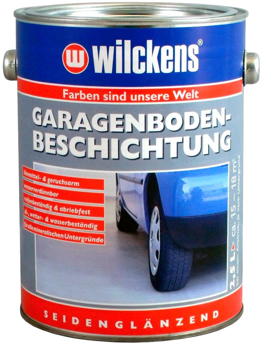 Garagenbodenbeschichtung, Bodenversiegelung silbergrau Farben Wilckens wasserverdünnbar