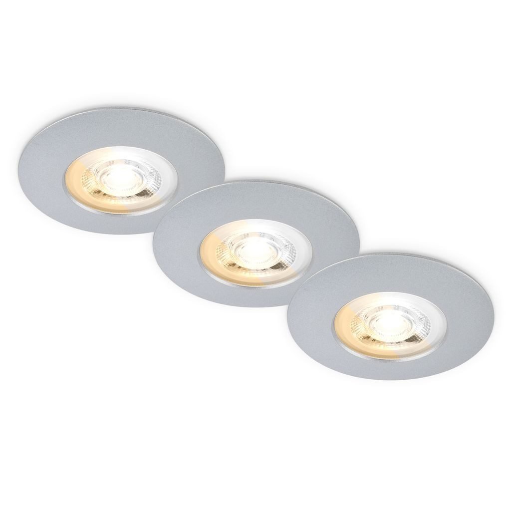 Briloner Leuchten LED Einbaustrahler LED Einbaustrahler 3er Set Schwenkbar CCT IP65, LED fest integriert, 4000K - Neutralweiß, 2700K - Extra-Warmweiß, 3000K - Warmweiß, 90x27 mm, Wohnzimmer, Flur