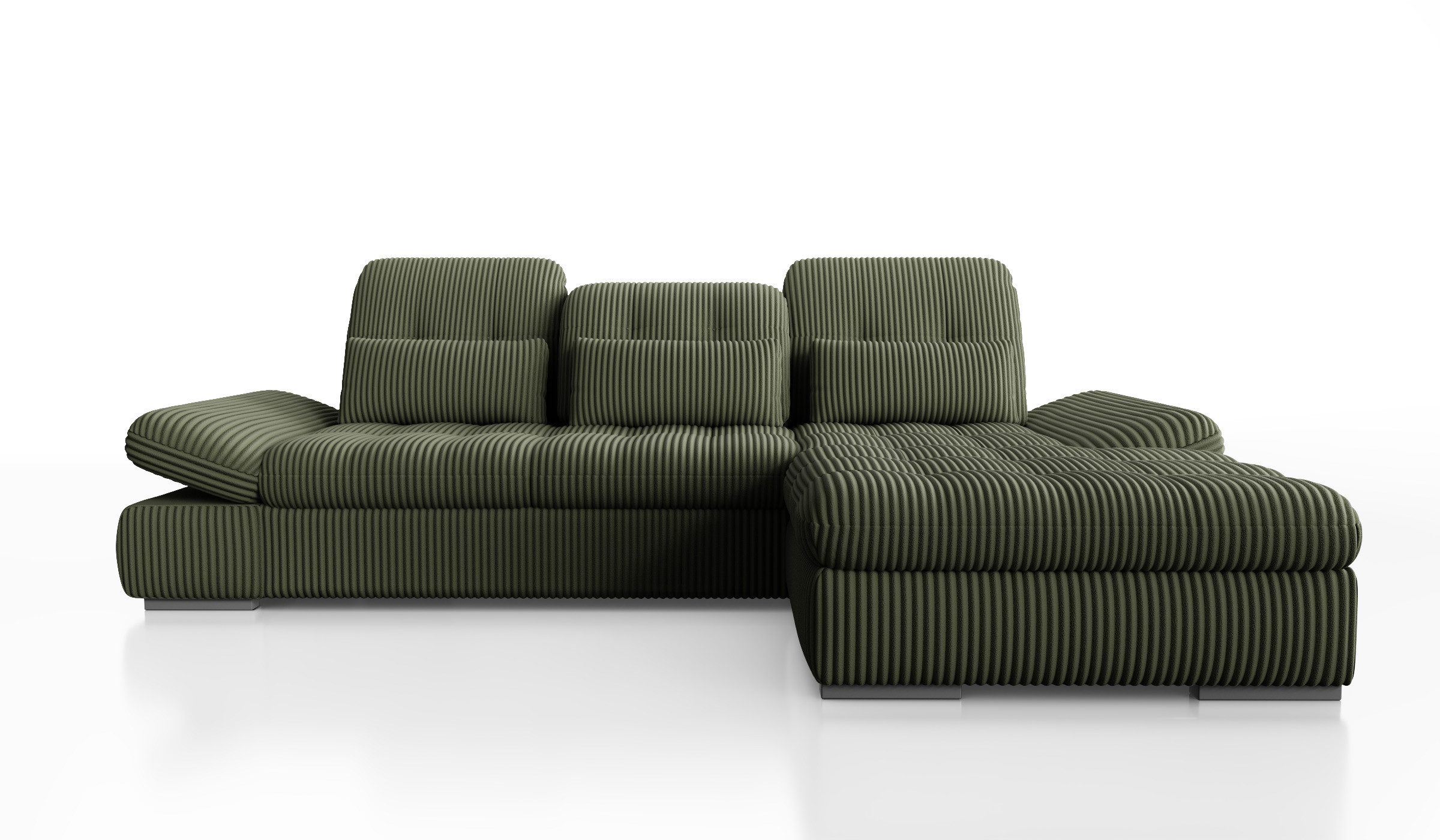 Hygger Möbelhaus Ecksofa Oregon L-Form XXL 300x200, wahlweise mit Schlaffunktion und Bettkasten, Polsterecke Inkl. Sitztiefenverstellung, Arm- und Kopfteilverstellung, 3 Nierenkissen, Hergestellt in Europa
