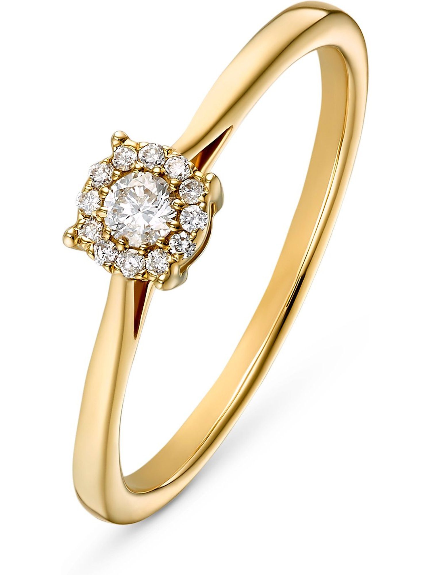 Diamantring CHRIST Damen-Damenring 585er Gelbgold 1 Diamant