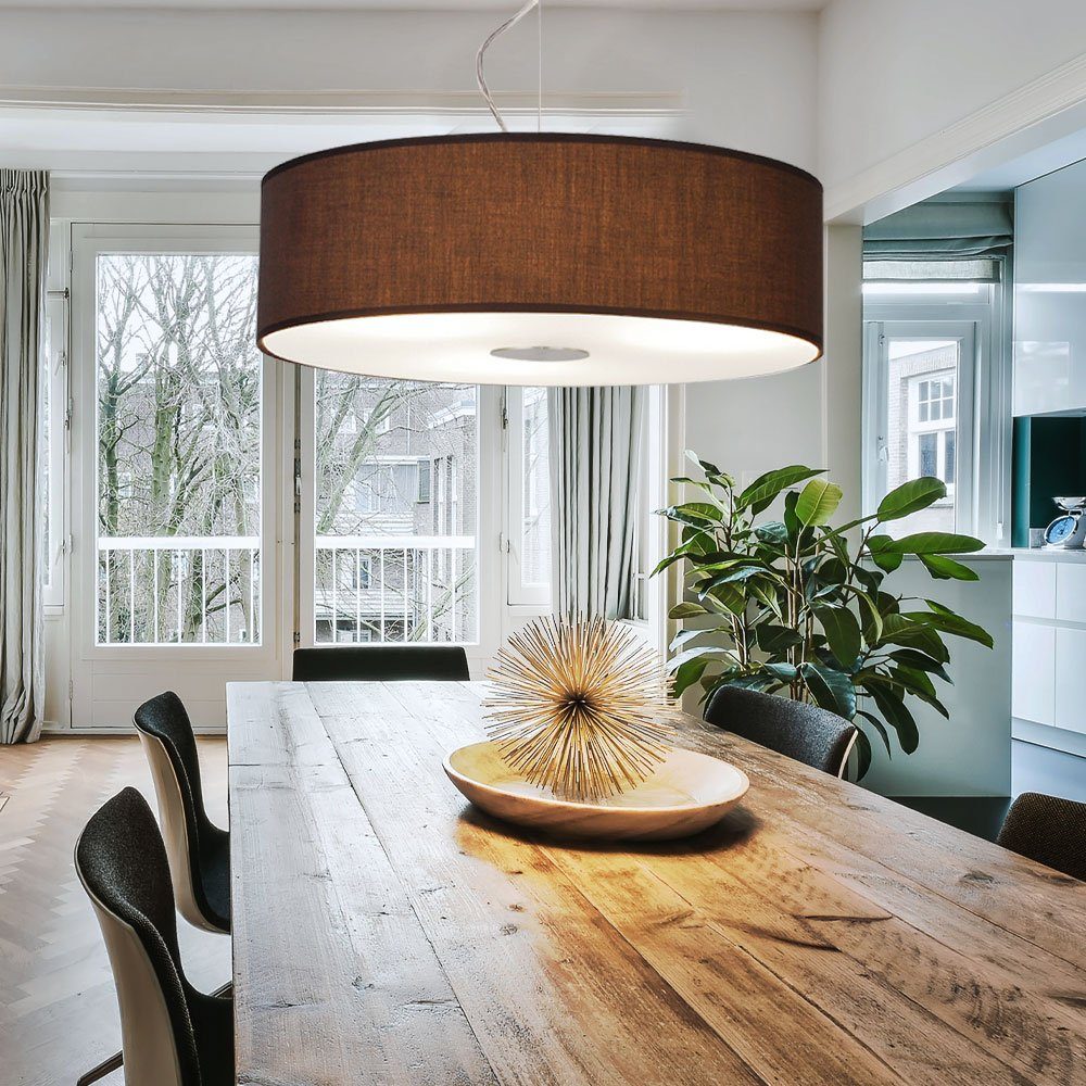 Ledino LED-Hängeleuchte, Leuchtmittel inklusive, Warmweiß, Farbwechsel, Pendelleuchte Fernbedienung Textil Esstischleuchte