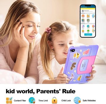 DUODUOGO Fur kinder 4GB RAM Elterliche Kontrolle YouTube Kid Tablet mit Hüllen Tablet (10", 64 GB, Android 12, Mit WiFi 6000mAh, Dual-Kamera 1920x1200 FHD/IPS, Bluetooth Netflix)