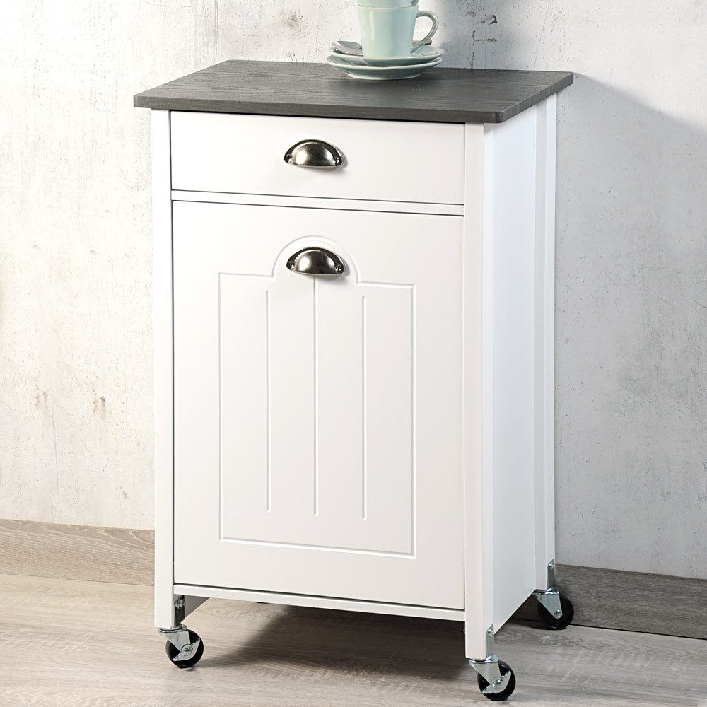 KESPER® Küchenwagen Rollwagen inkl. Abfalleimer, weiß, FSC günstig online kaufen