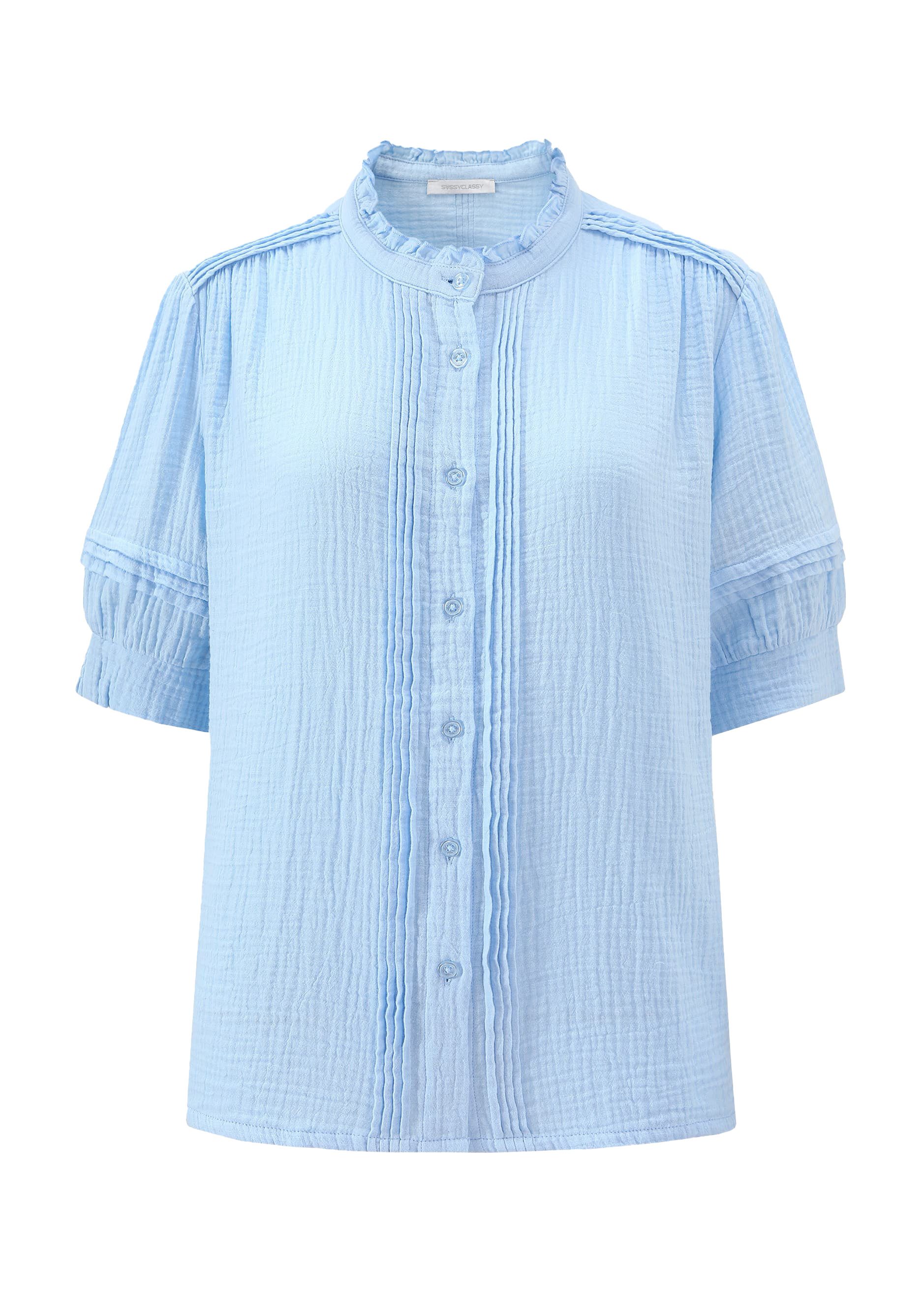 SASSYCLASSY Langarmbluse Kurzarmbluse für Damen aus Musselin Kurze Luftige günstig online kaufen