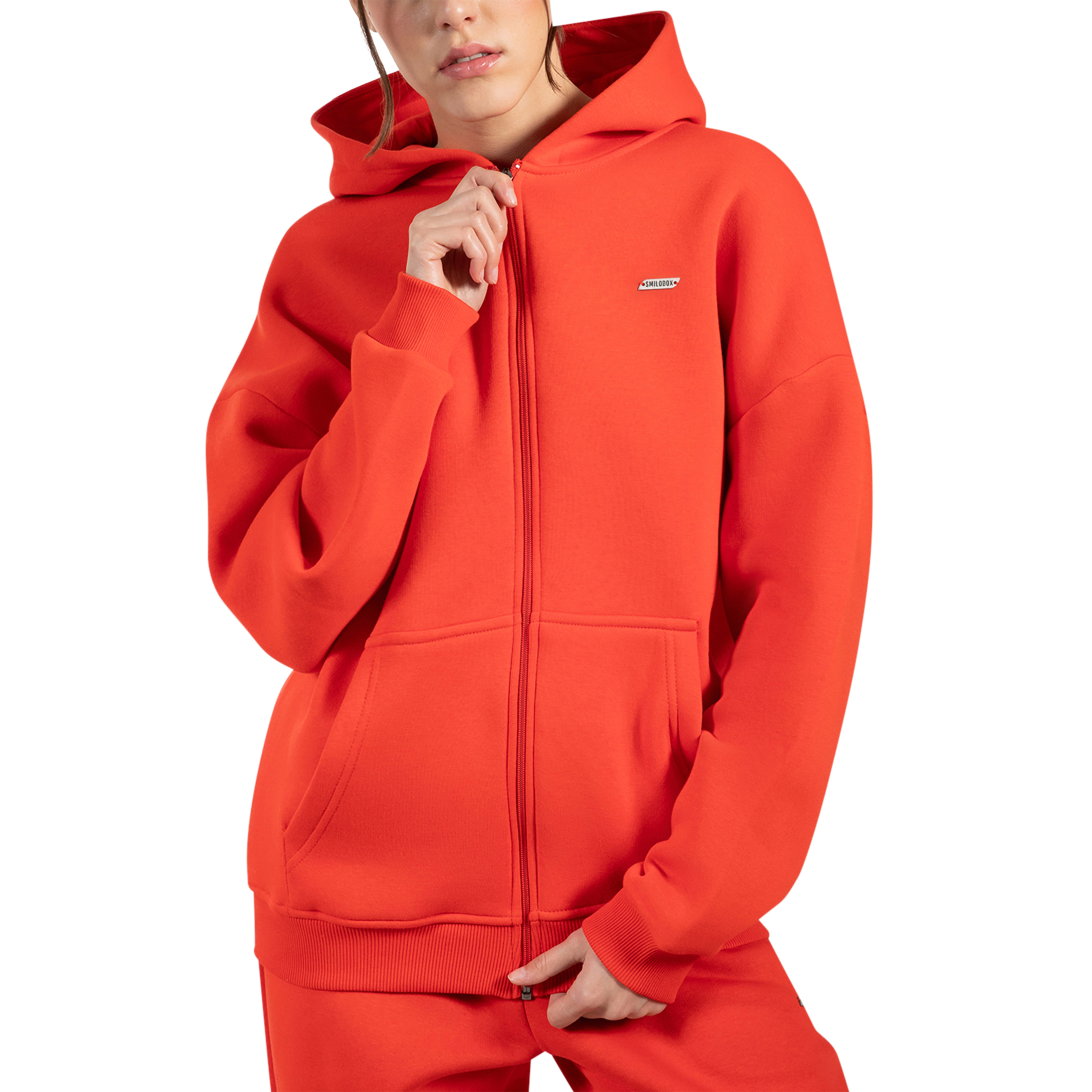 Smilodox Hoodie Lyanna, Oversize Zip Kapuzenpullover mit Reißverschluss, Fl günstig online kaufen