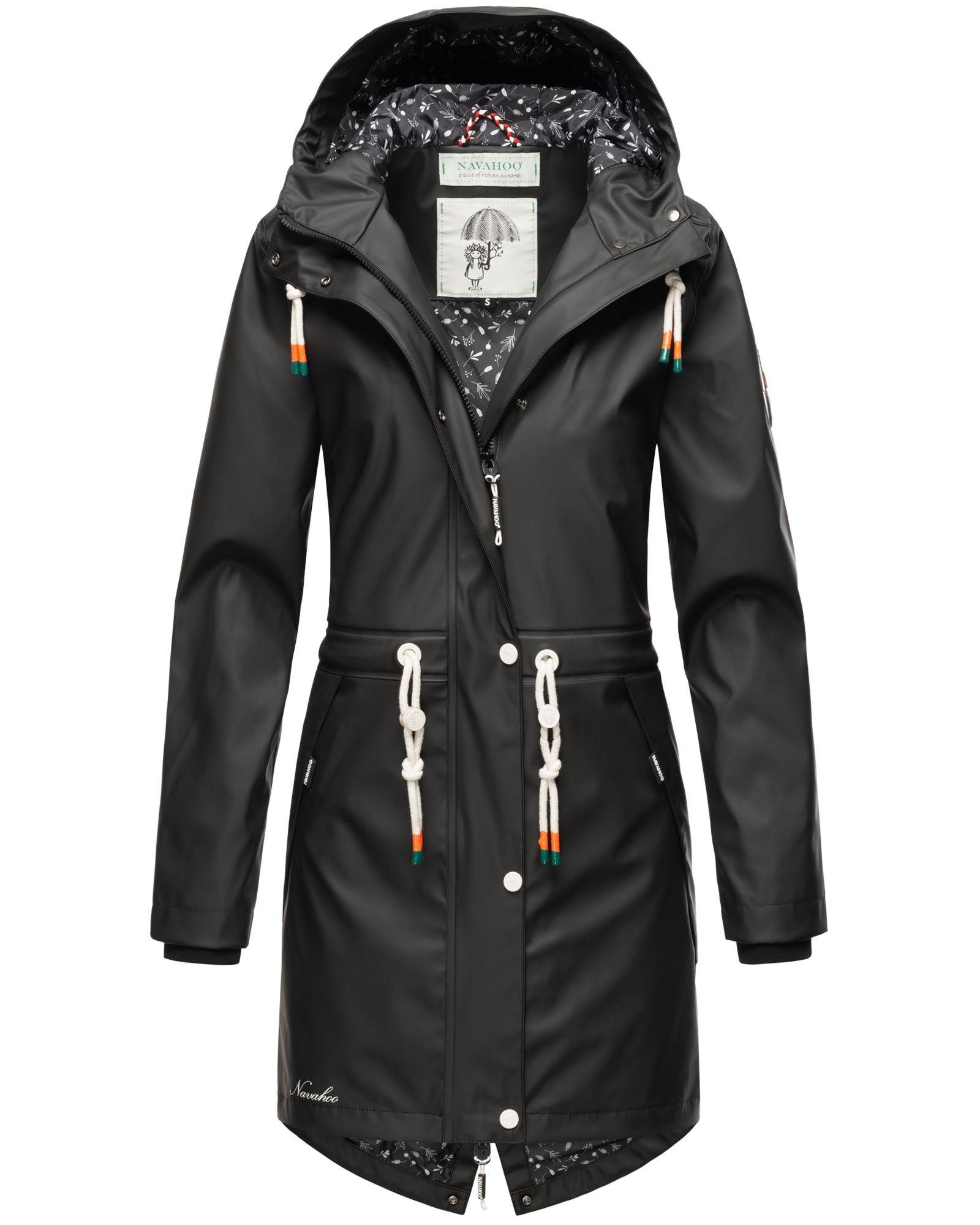 schwarz Damen Regenmantel Regenjacke Stormoo Outdoor modischer Navahoo Tropical