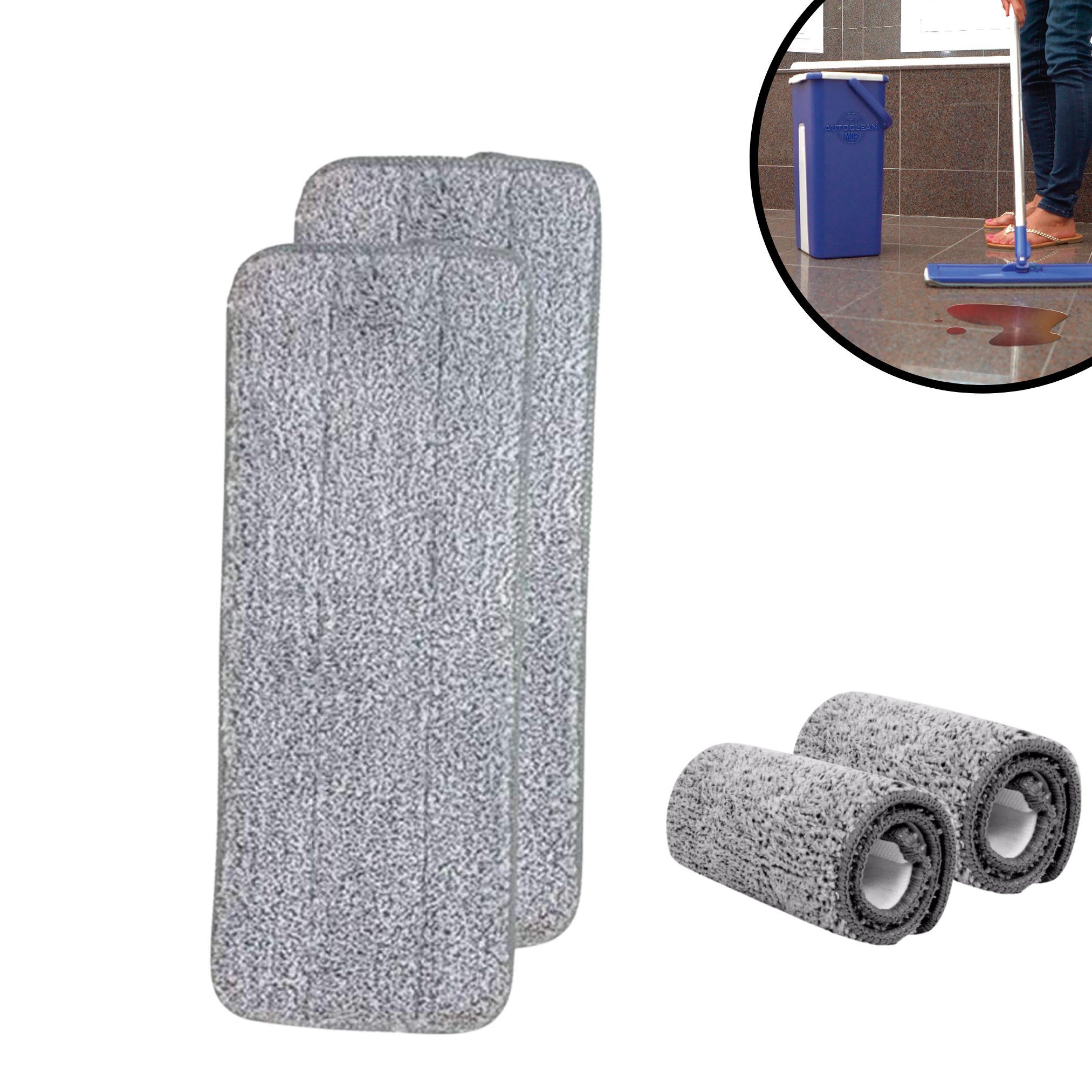 Starlyf Autoclean Mop Ersatzmatten Wischbezug (Polyester, 32x12 cm, Spar-Set, 2-tlg., 2er oder 4er Pack, Ersatzpads, Microfaser Wischmop Matten - selbstreinigendes Wischsystem)
