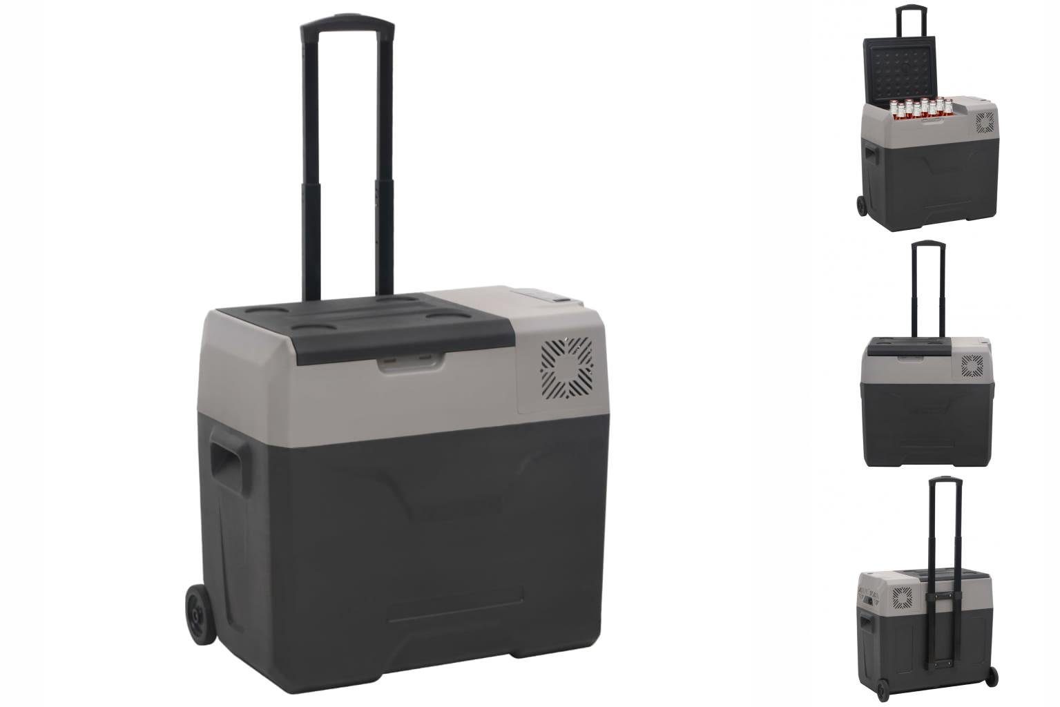 vidaXL Kühlbox Kompressor Kühlbox mit Rollen und Griff Schwarz Grau 30 L  Camping Van