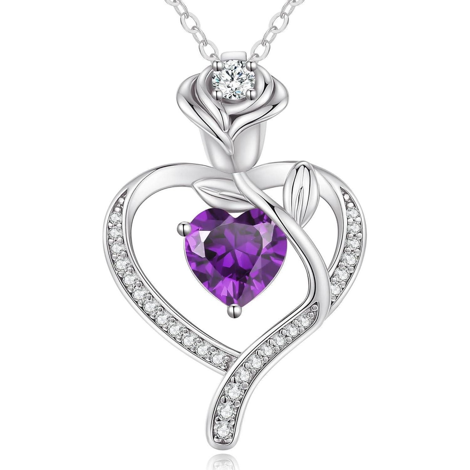 Kette mit Anhänger Halskette Damen Rosegold Herz Sterling Silber 925 Silber-02-Feb