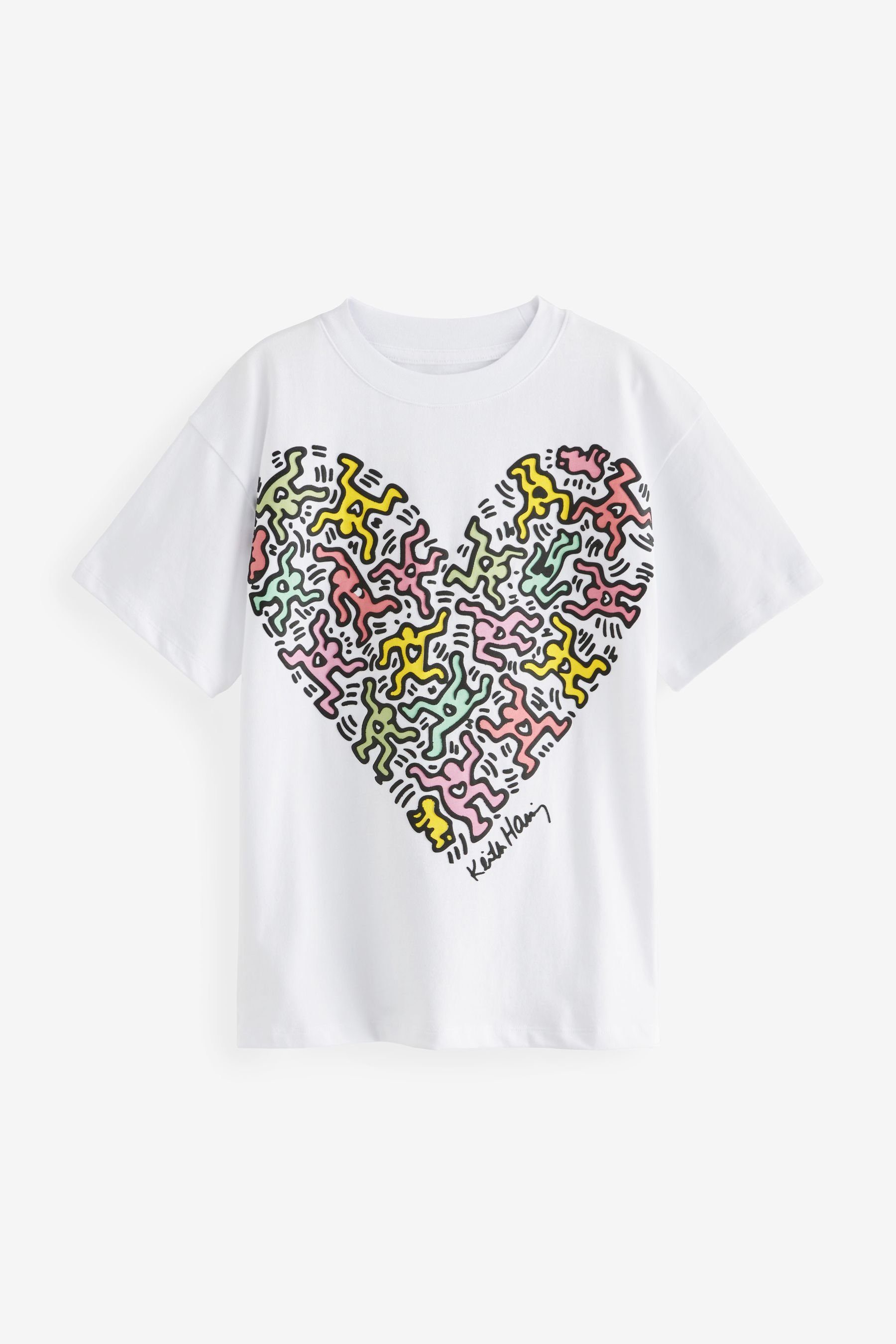 Next T-Shirt Lizenziertes Artist T-Shirt (1-tlg) Keith Haring White