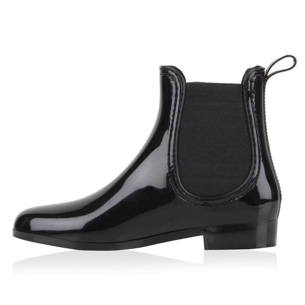 VAN HILL 902282 Gummistiefelette Damen Lack Stiefeletten Gummistiefel Chelsea Boots Gr. 36-41