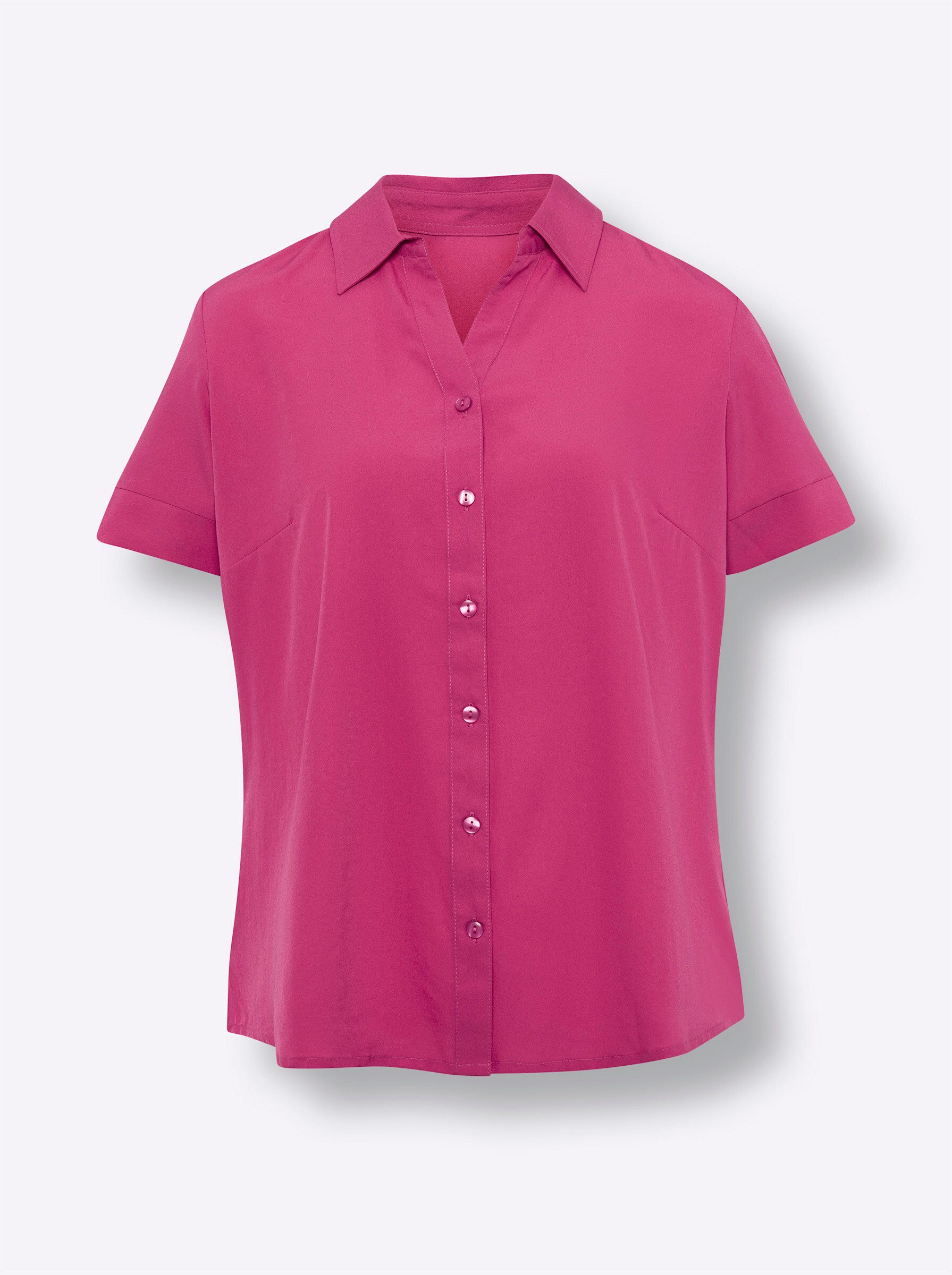 Sieh an! Klassische Bluse Hemdbluse Kurzarm