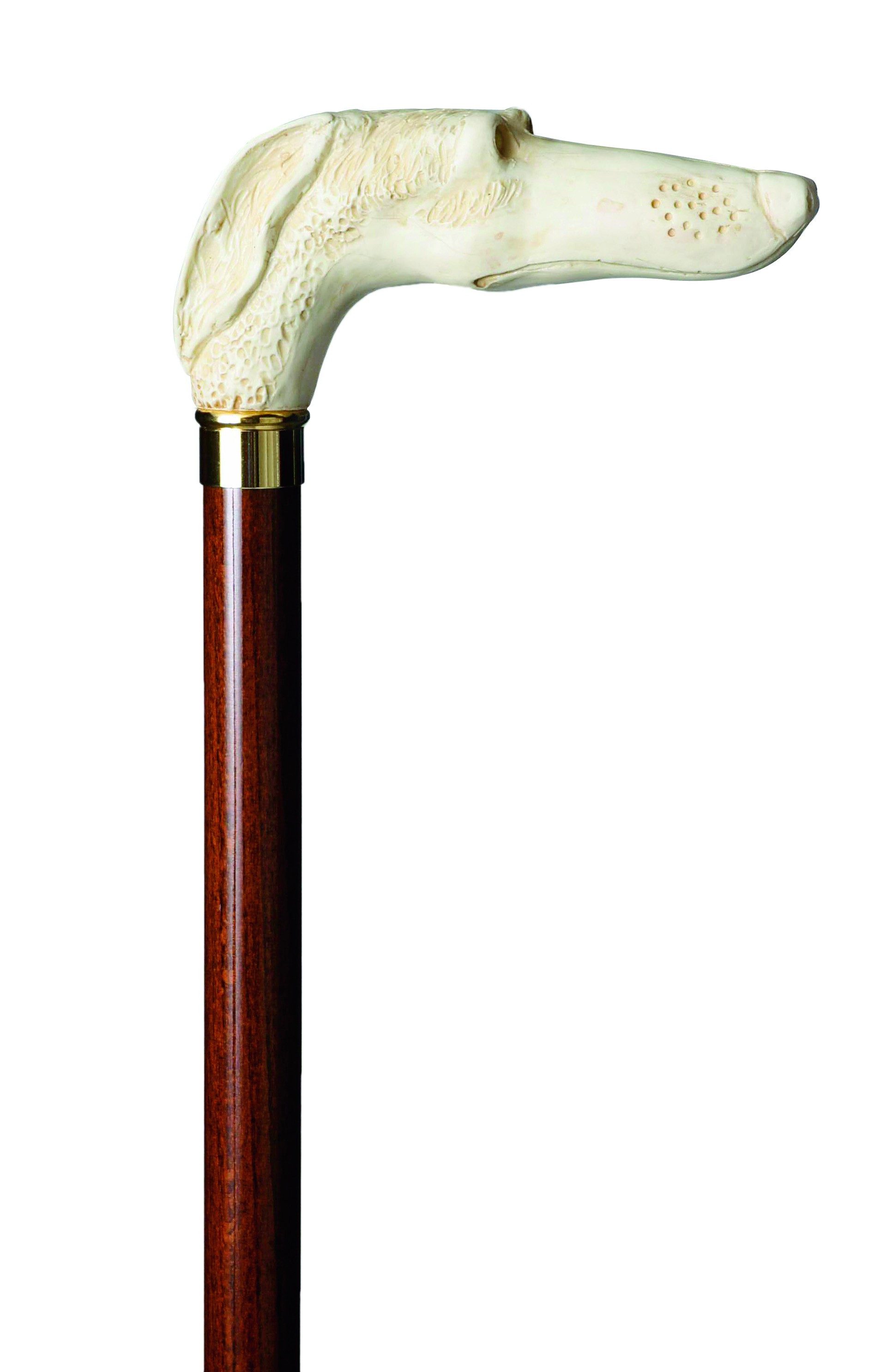 Stockshop Gehstock Gehstock Windhund, Acryl-Winkelgriff, Buche braun