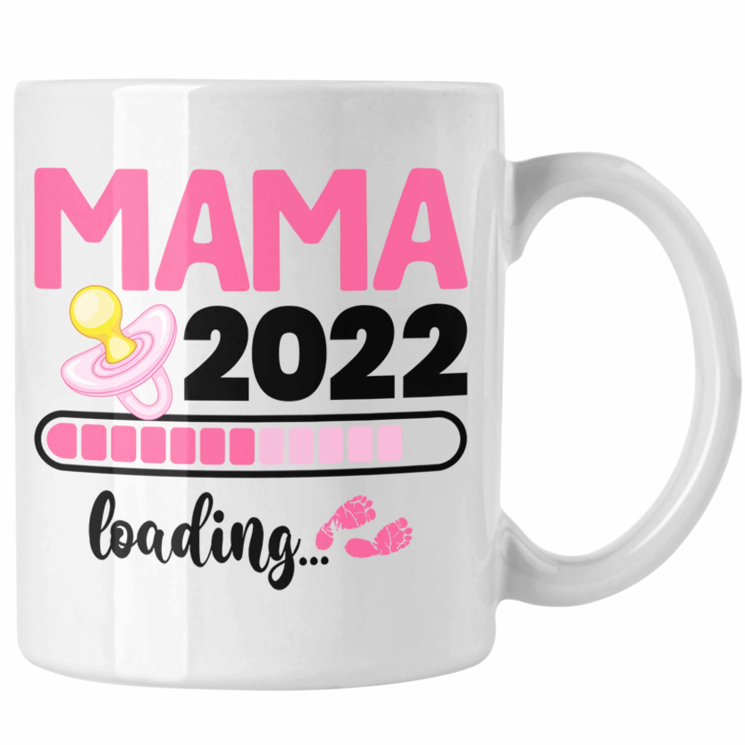 Trendation Tasse Trendation - Mama 2022 Loading Tasse Schwanger Schwangerschaftsverkündung Überraschung Weiss