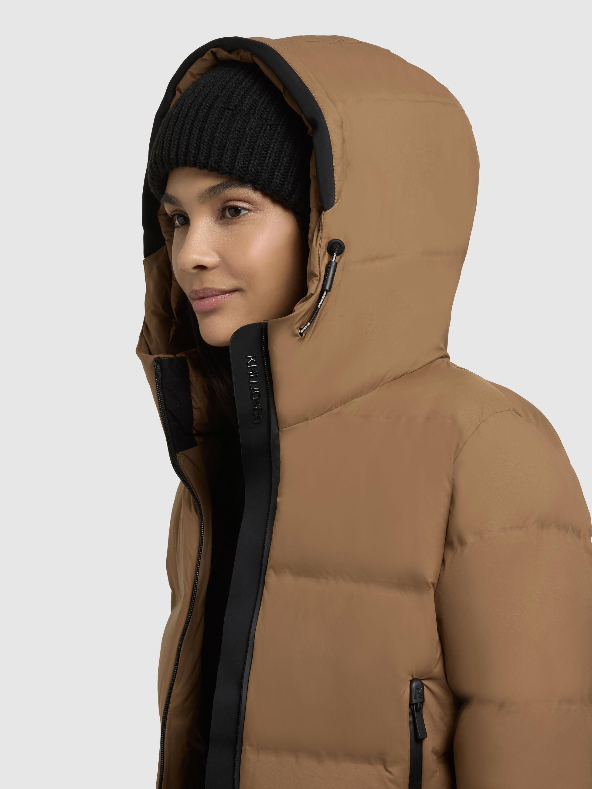 khujo Winterjacke Liev-YM Warme gesteppte Damen Kapuzenjacke