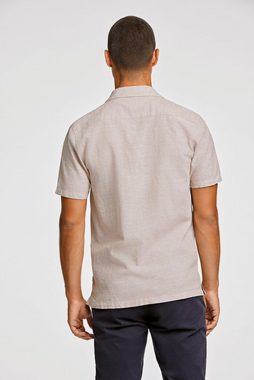LINDBERGH Kurzarmhemd aus einem Leinen-Baumwoll-Mix mit Knopfleiste