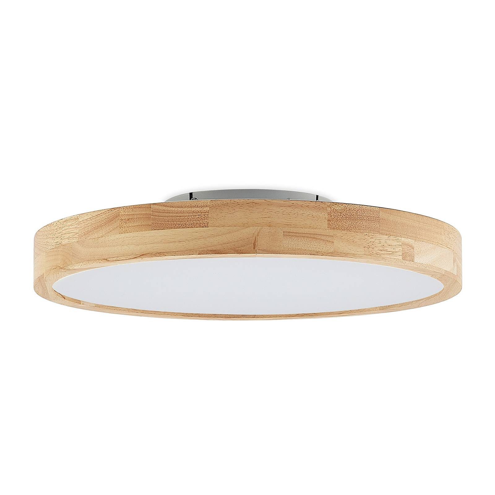 Lindby Deckenleuchten Lanira, LED, Holz Farbwechsel warmweiß / tageslicht IP20 mit Fernbedienung, LED 28,5 W gesamt, Farbwechsel warmweiß / tageslicht