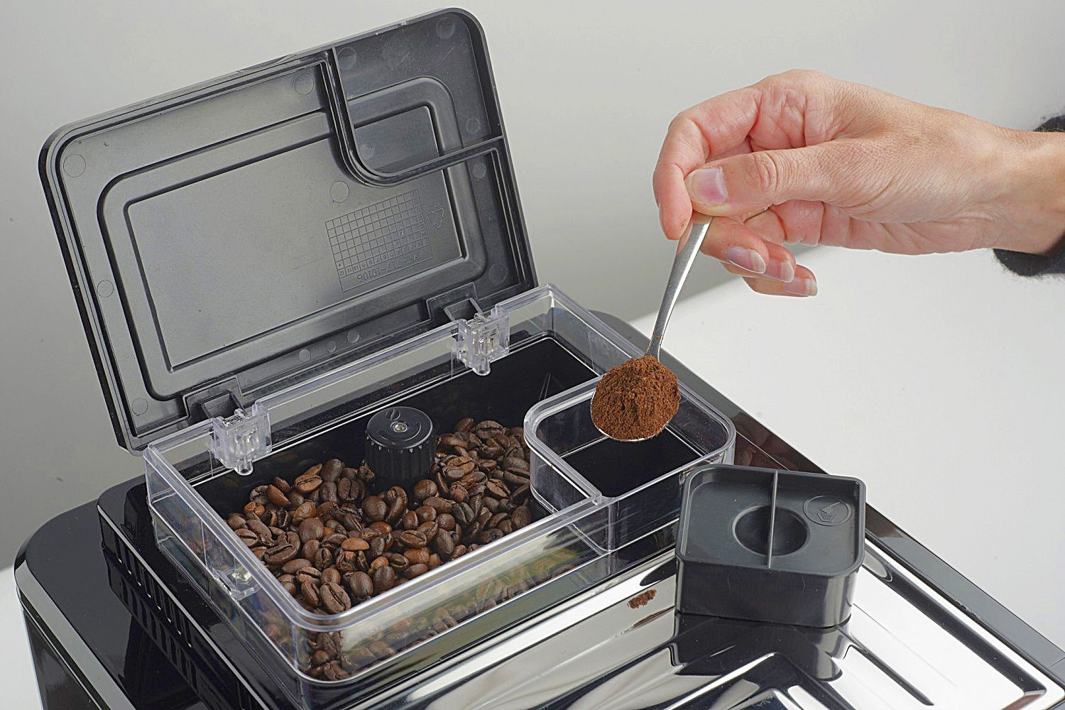 Besonders einfache Kaffeevollautomat Kaffeeherstellung Silber Touch, One durch Acopino One-Touch-Bedienung Monza