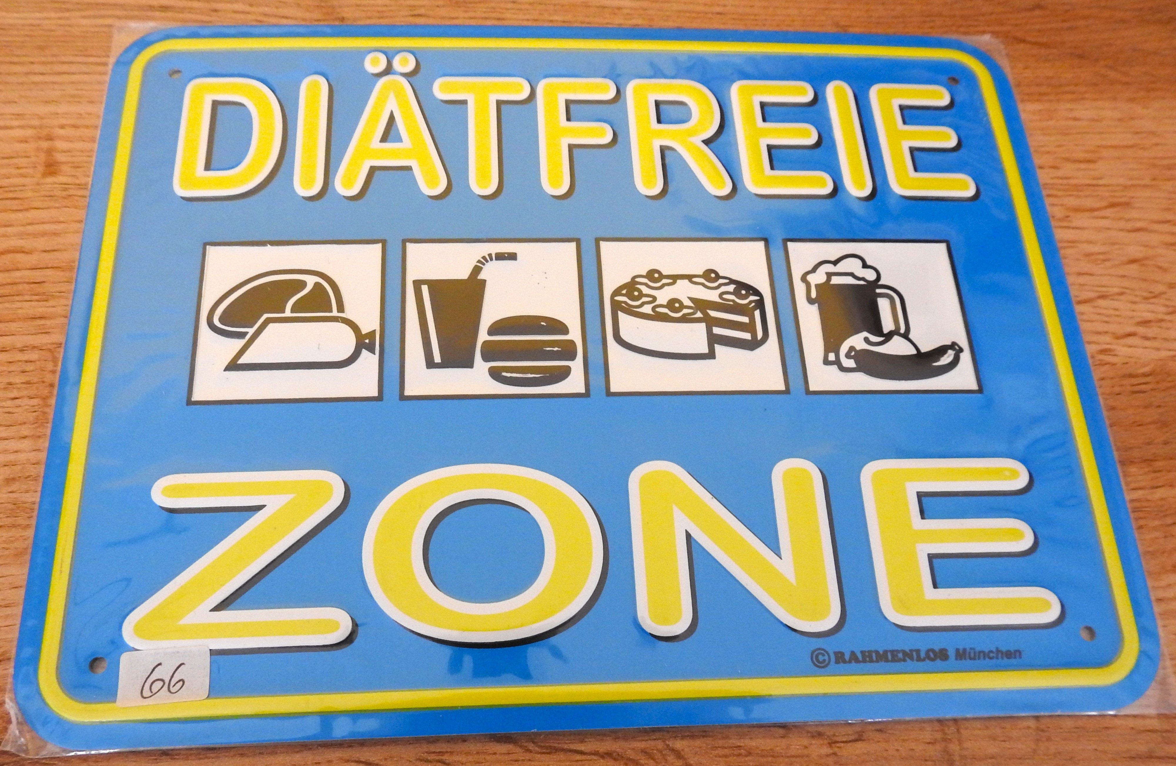 RAHMENLOS® Metallschild Diätfreie Zone, (1 St)