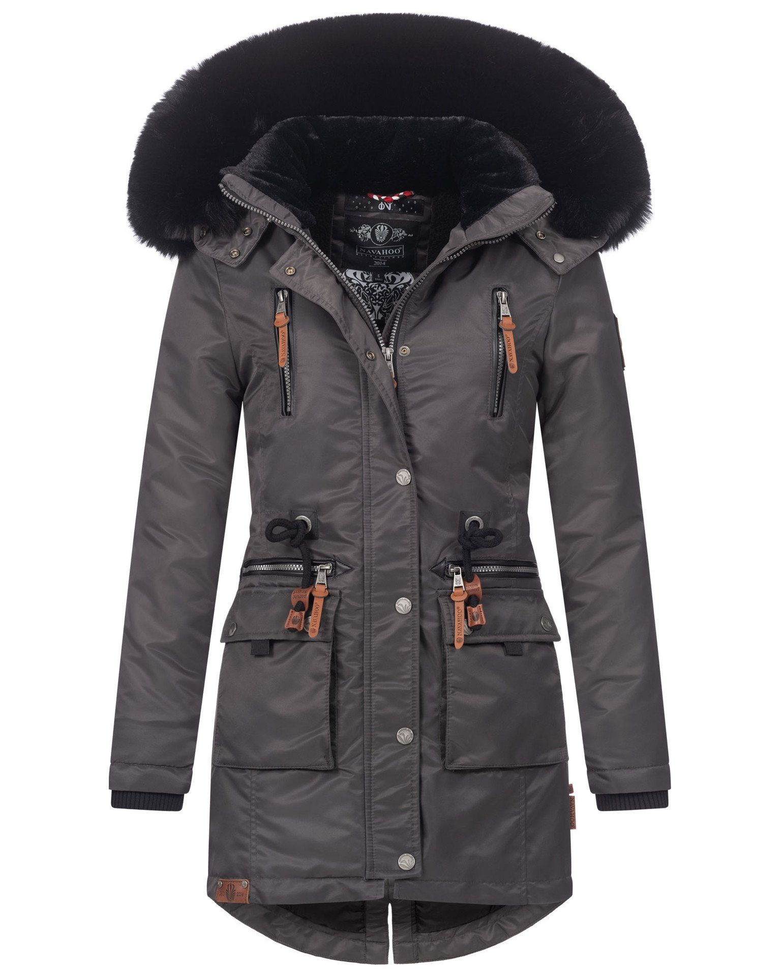 Navahoo Winterjacke Mangala Princess mit abnehmbarer Kapuze anthrazit