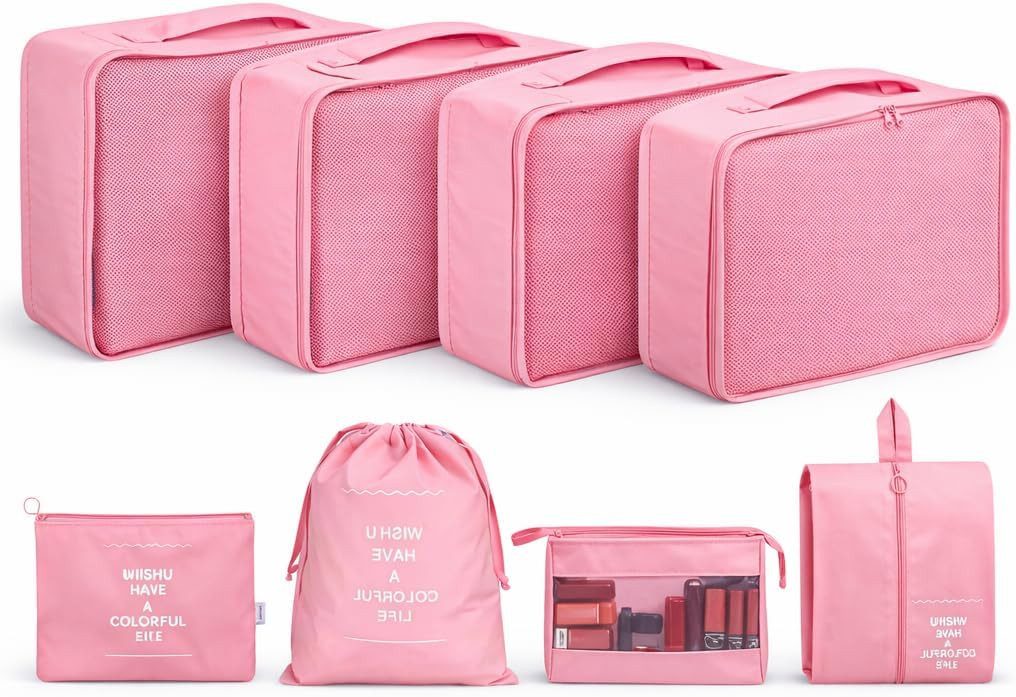 TK Gruppe Kofferorganizer Koffer Organizer 8er – Kofferorganizer Packtaschen Packwürfel Reisen (Set, 8er Set)