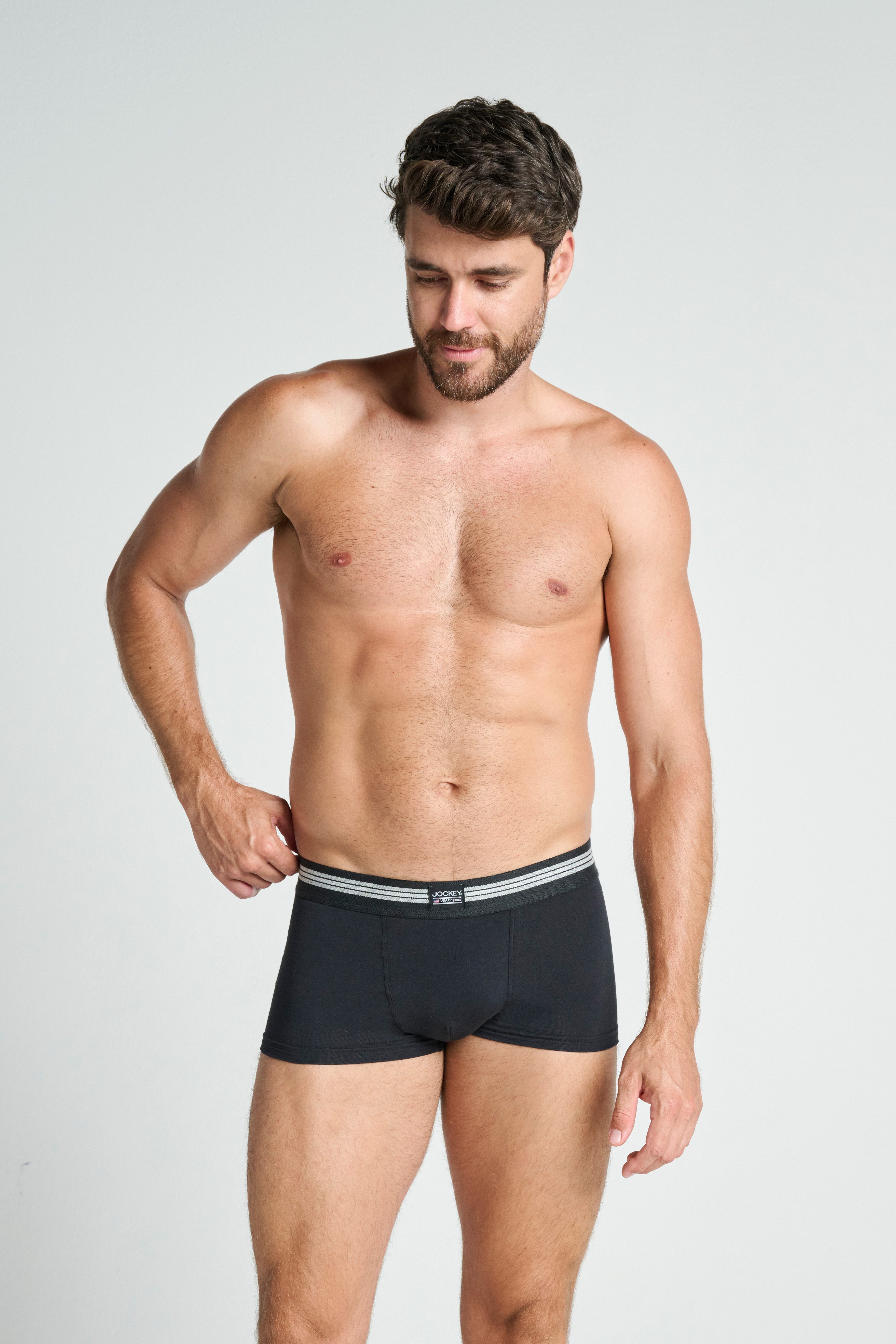 Jockey Trunk Cotton Stretch (6er Pack) mittlere Bundhöhe, ohne Eingriff, kurzes Bein, elastisch