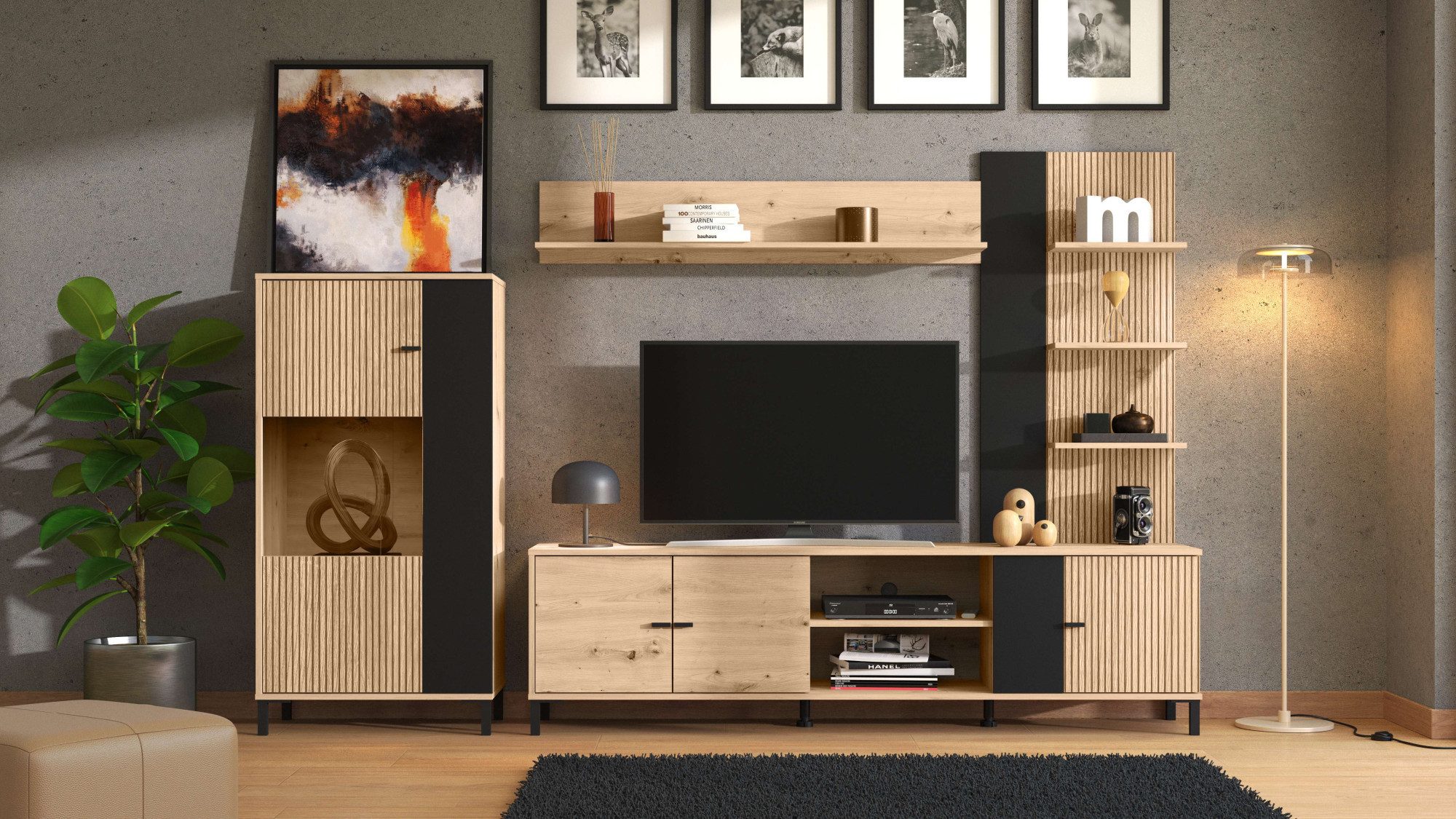 INOSIGN Wohnwand Avignon, inkl. Highboard, TV-Board, Standregal und Wandreg günstig online kaufen