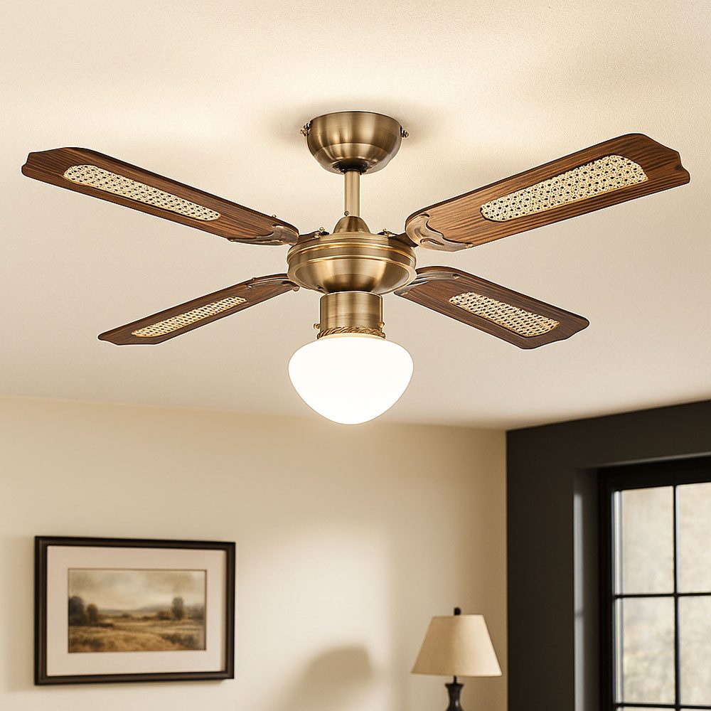 etc-shop Deckenventilator, Deckenventilator Deckenlampe LED Vor Rücklauf Flügel wendbar D 106,6cm