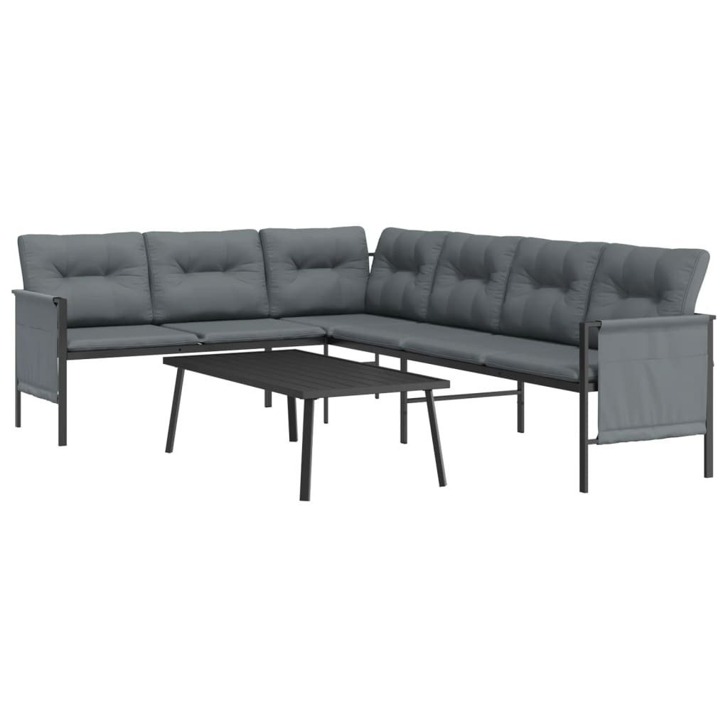 vidaXL Gartenlounge-Set 2-tlg. Garten-Lounge-Set Anthrazit Stahl, (1-tlg)