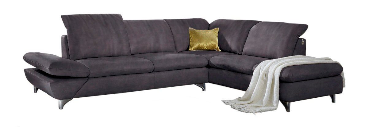 W.SCHILLIG Ecksofa Taoo, elegant und zeitlos, bequem, L-Form, mit Sitziefenverstellung & Kopfteilverstellung