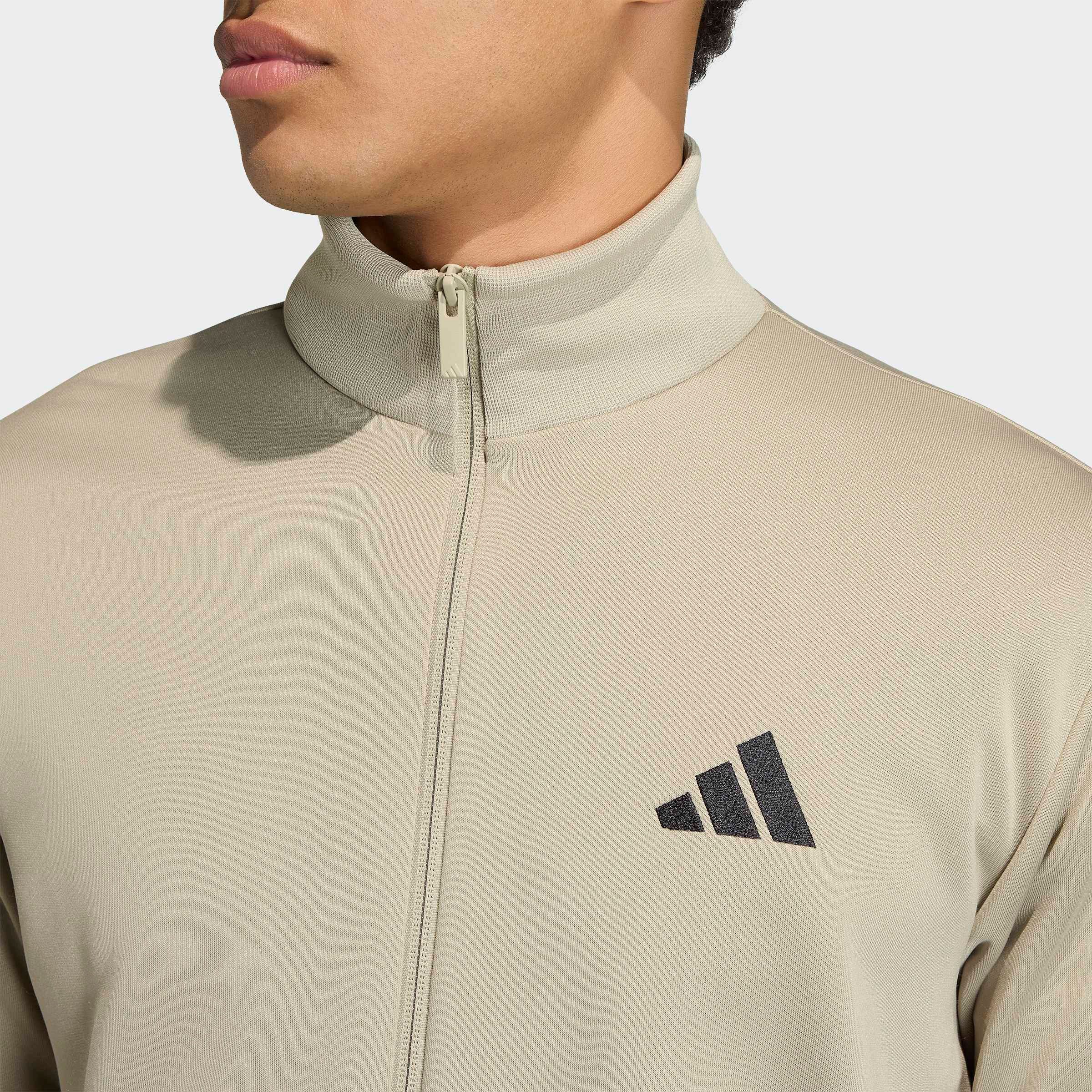 adidas Sportswear Trainingsanzug 3-STREIFEN FRENCH TERRY (2-tlg), zweiteiliges Set, aus French-Terry-Material, mit Rippdetails