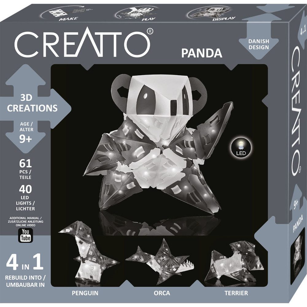 Kosmos 3D-Puzzle CREATTO - Panda - 3D Puzzle mit LED-Lichtern, Puzzleteile günstig online kaufen