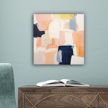 OneMillionCanvasses® Leinwandbild Kunst - Abstrakt - Rosa - Pastell, (1 St), Leinwand Bilder für Wohnzimmer Schlafzimmer, 20x20 cm