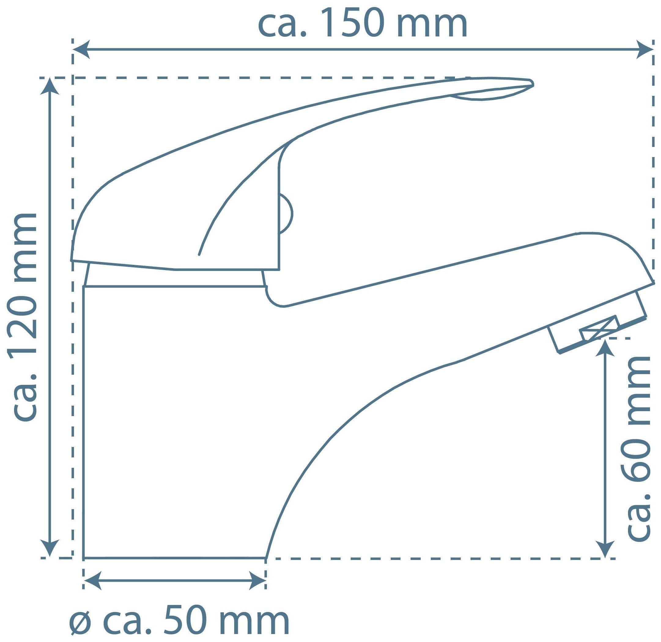 Schütte Waschtischarmatur Magna mit Zugstange, mit Ablaufgarnitur, Mischbatterie, Chrom – Bild 4 von 4