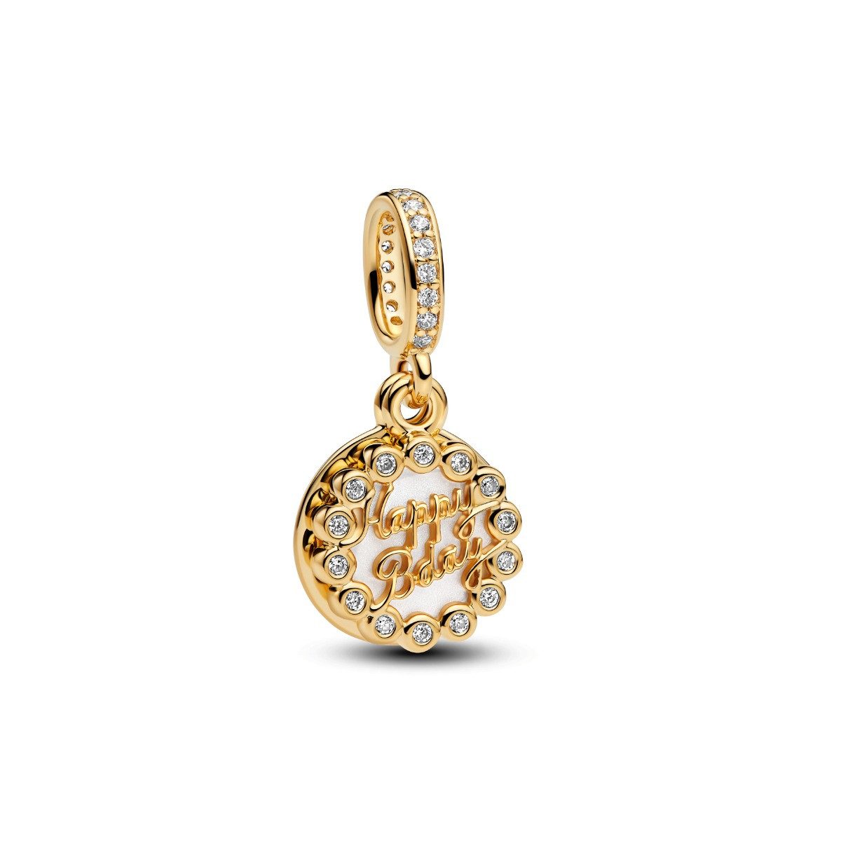 Pandora Charm-Einhänger Pandora Charm-Anhänger Happy Birthday Torte Zirkon Vergoldet 763787C0