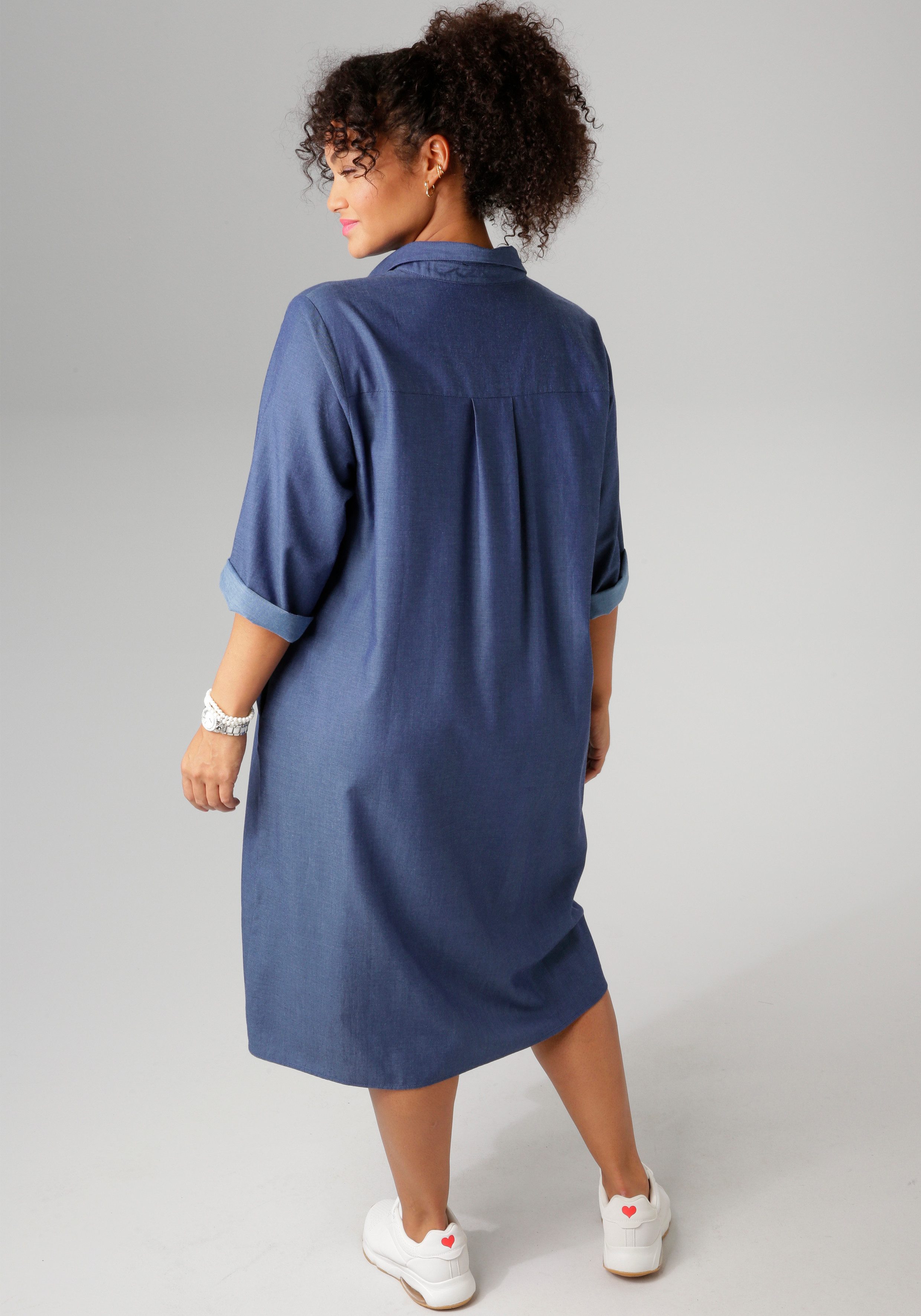 Aniston PLUS Jeanskleid mit Hemdkragen günstig online kaufen