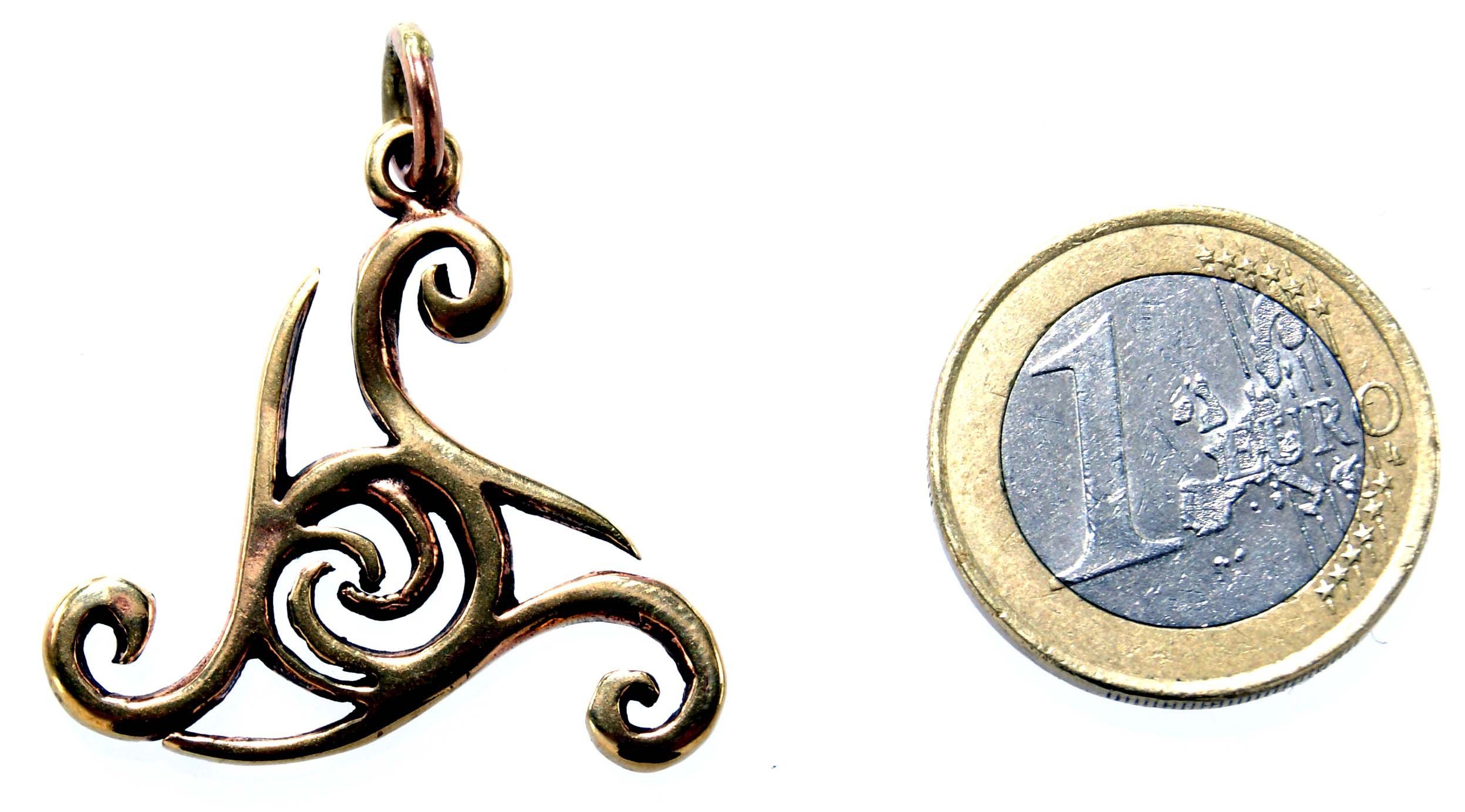 Triskel Leather Triskele Triskelen Anhänger Kelten Kiss of Dreier Kettenanhänger Bronze Spirale Amulett