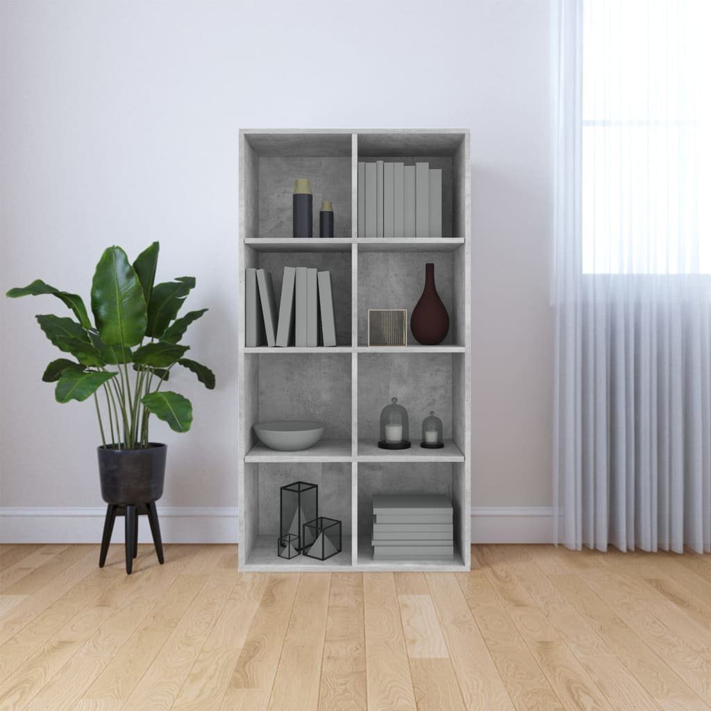 furnicato Bücherregal Bücherregal/Sideboard Betongrau 66×30×130 cm Holzwerkstoff