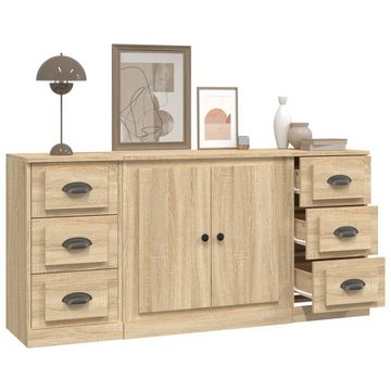 vidaXL Sideboard Sideboards 3 Stk. Sonoma-Eiche Holzwerkstoff (3 St)