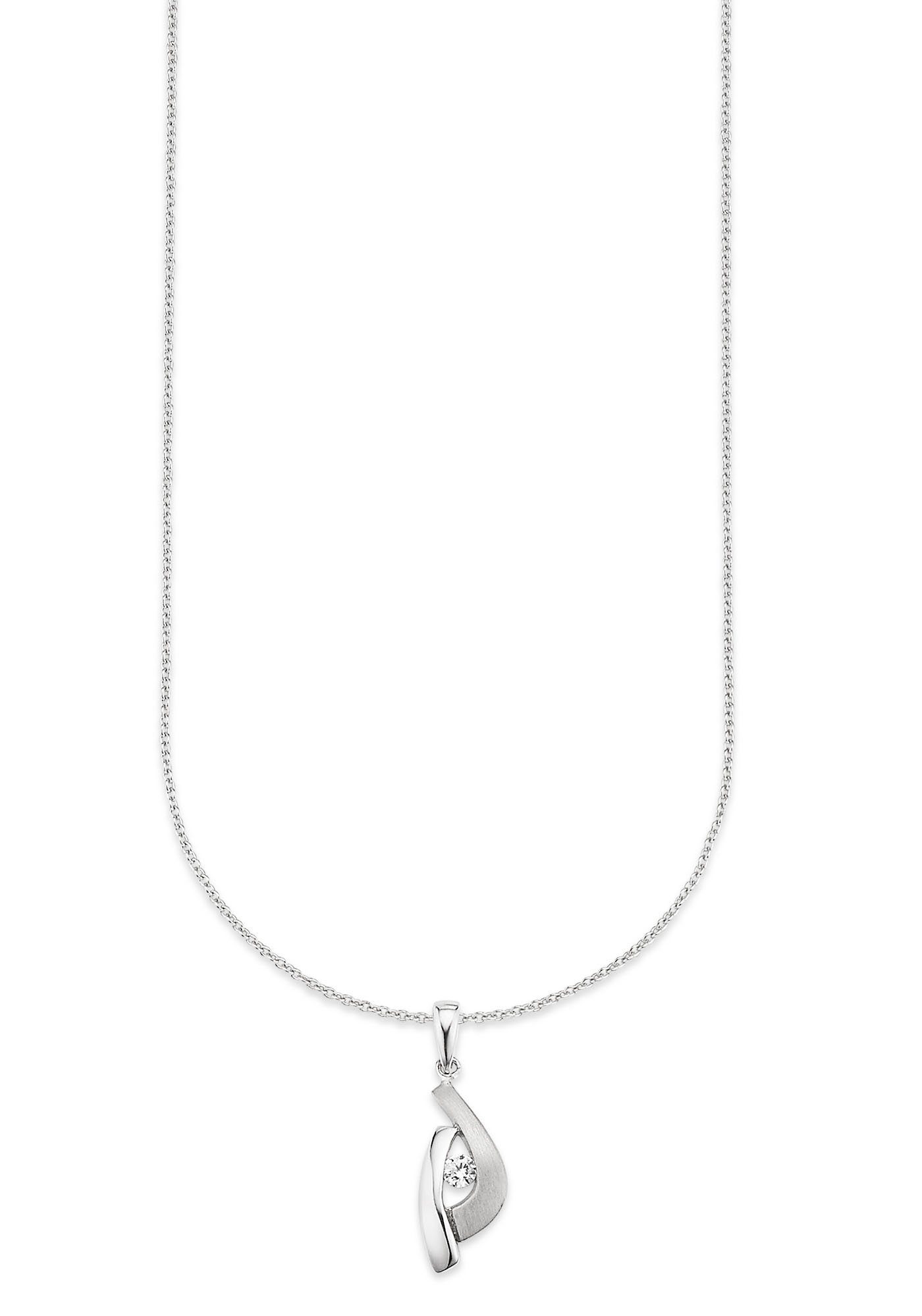 Bruno Banani Kette mit Anhänger Schmuck Geschenk Silber 925 Halsschmuck Halskette Ankerkette, mit Zirkonia (synth)